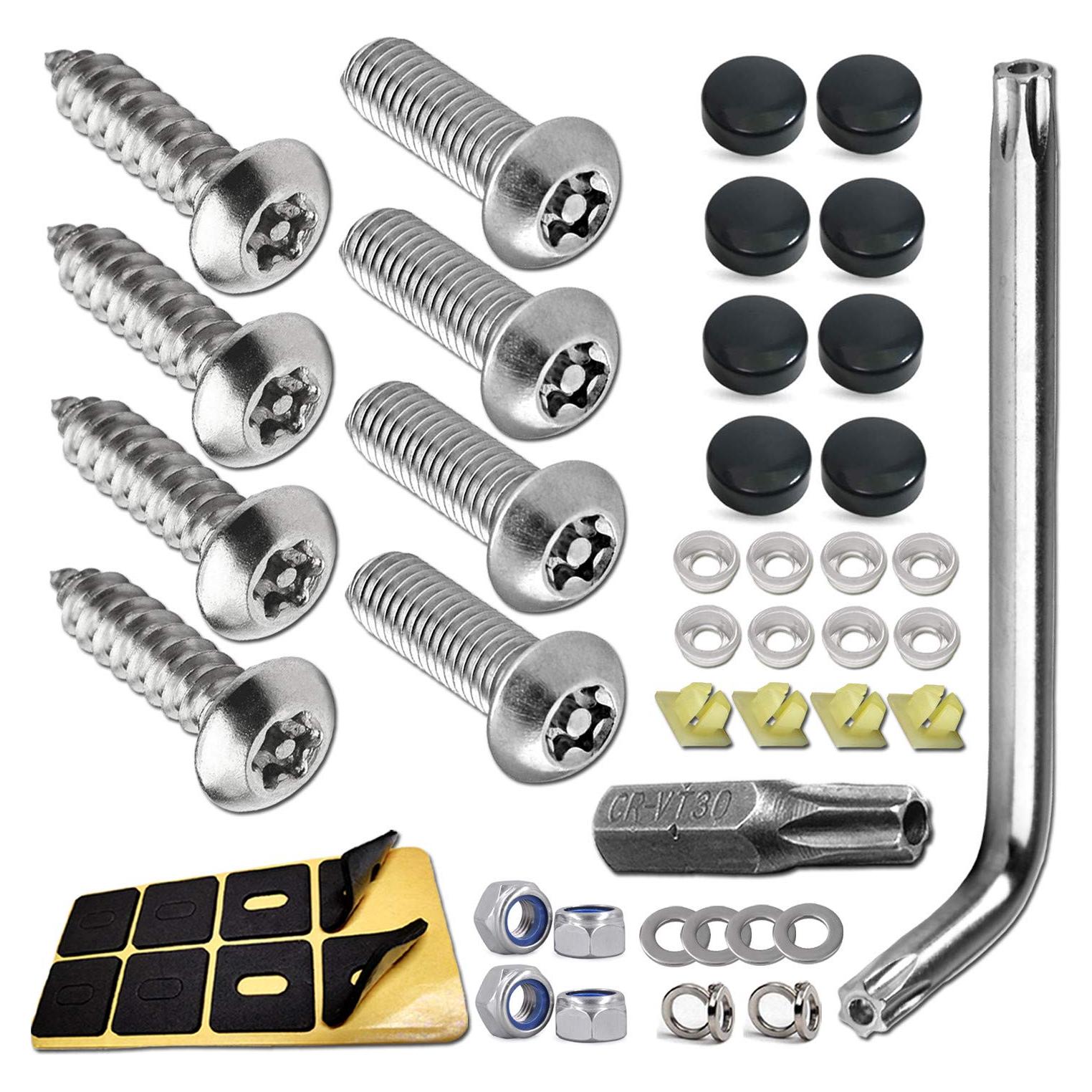 Tornillos Antirrobo QINMAN para Placas de Matrícula M6, Acero Inoxidable