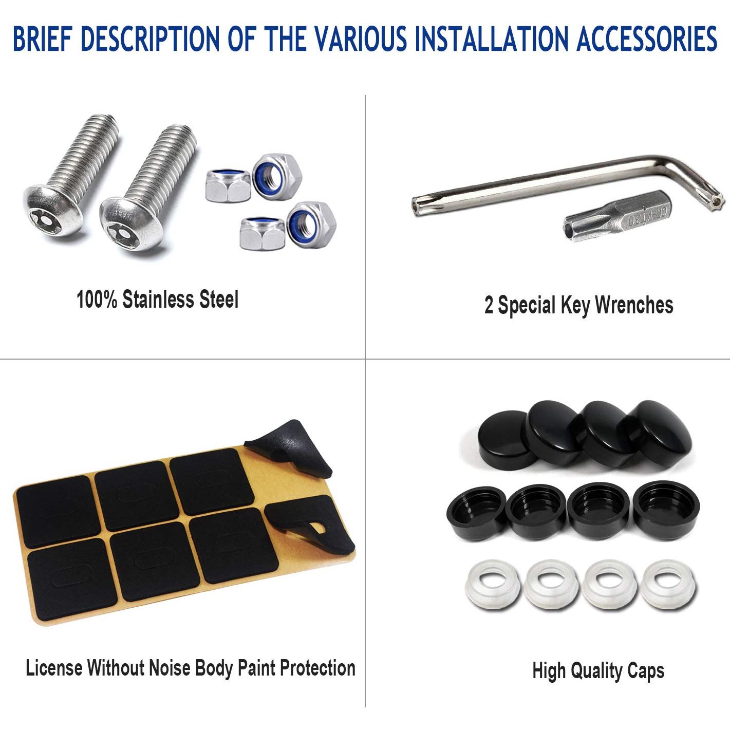 Tornillos Antirrobo QINMAN para Placas de Matrícula M6, Acero Inoxidable