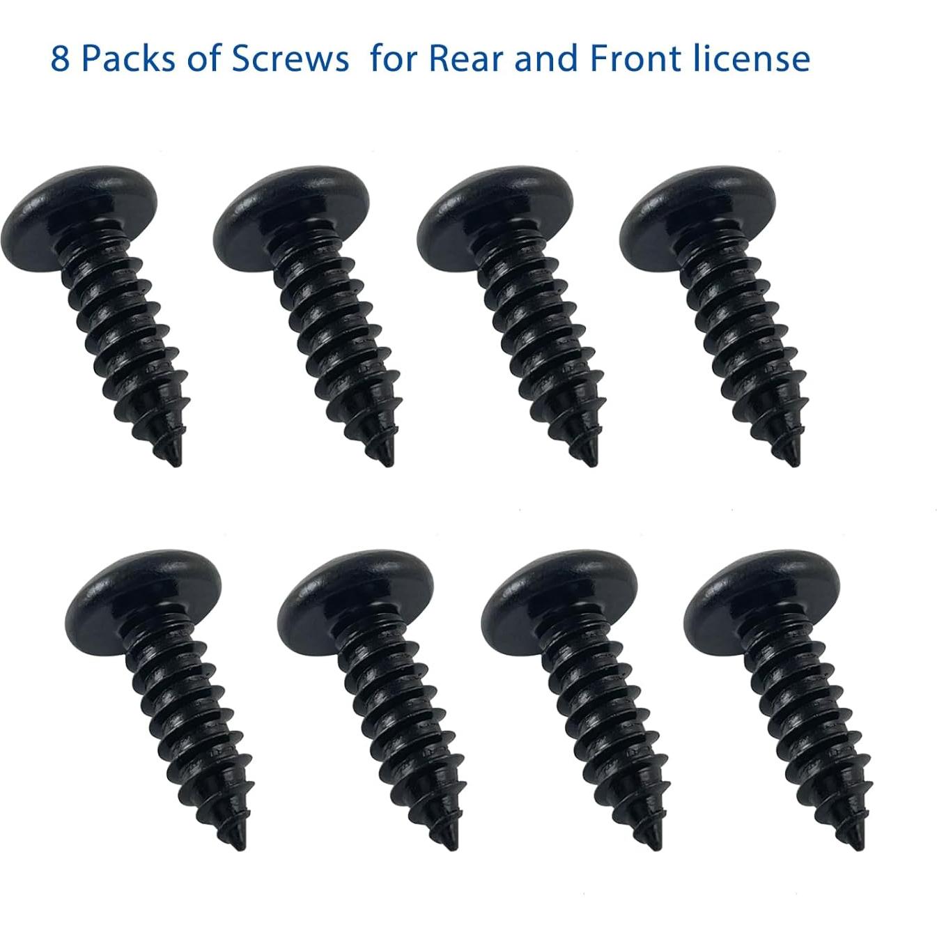 Tornillos de Placa de Licencia OTTOPO Acero Inoxidable 8 Piezas