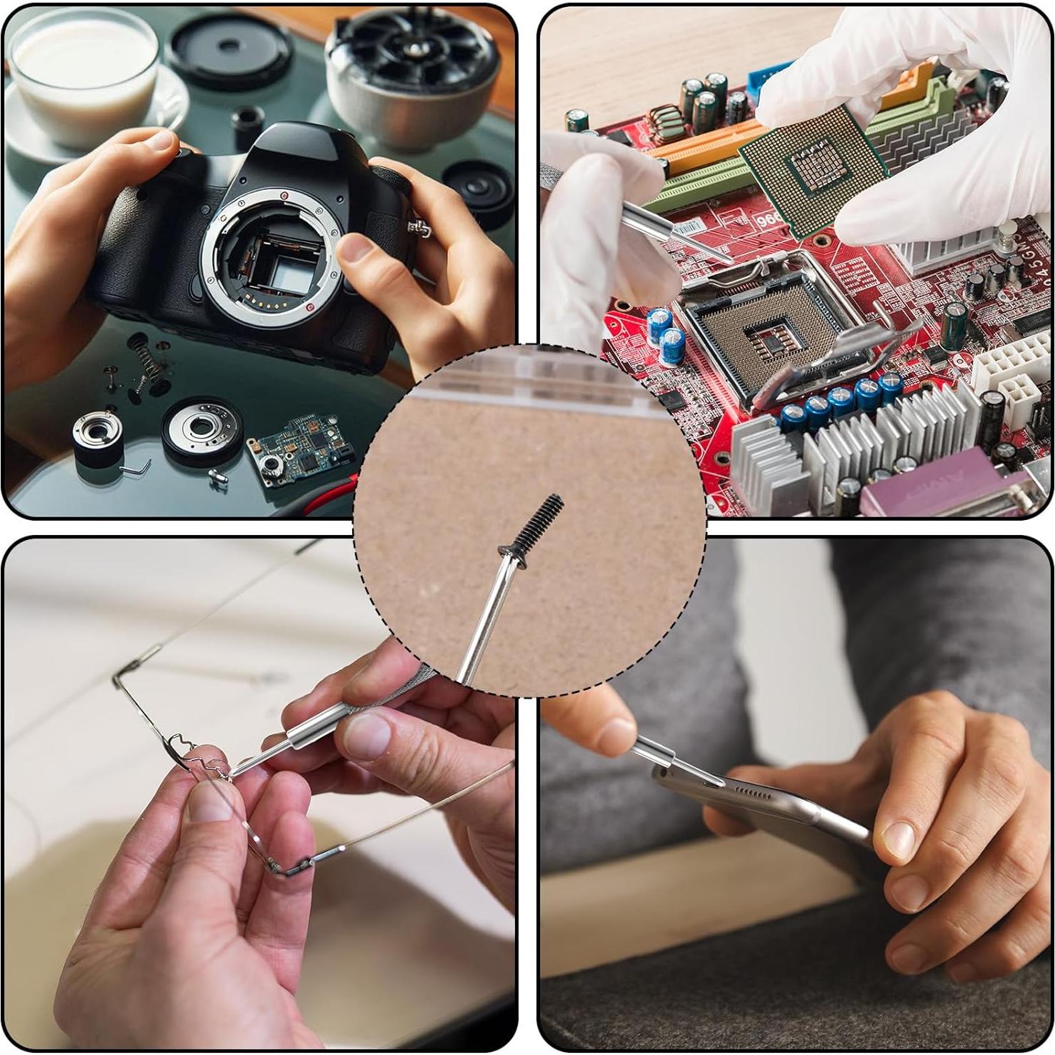 Kit de Tornillos Pequeños Trinkrittey 500 Pcs Negro M1.2-M2.0