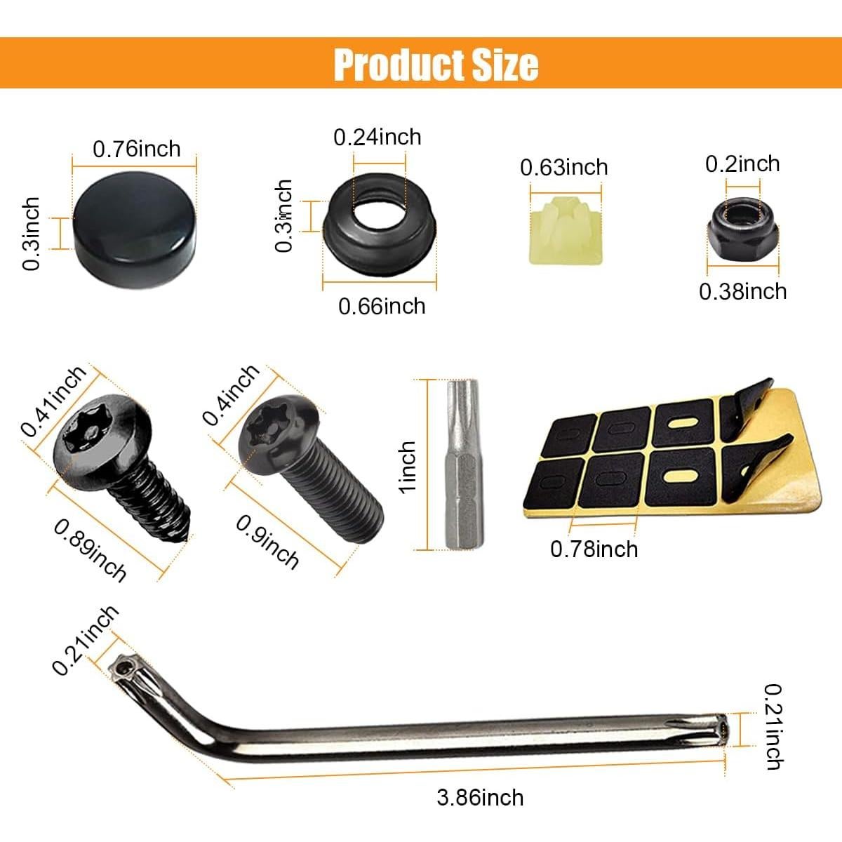 Kit de Tornillos Antirrobo para Placas de Licencia GLSOWEE
