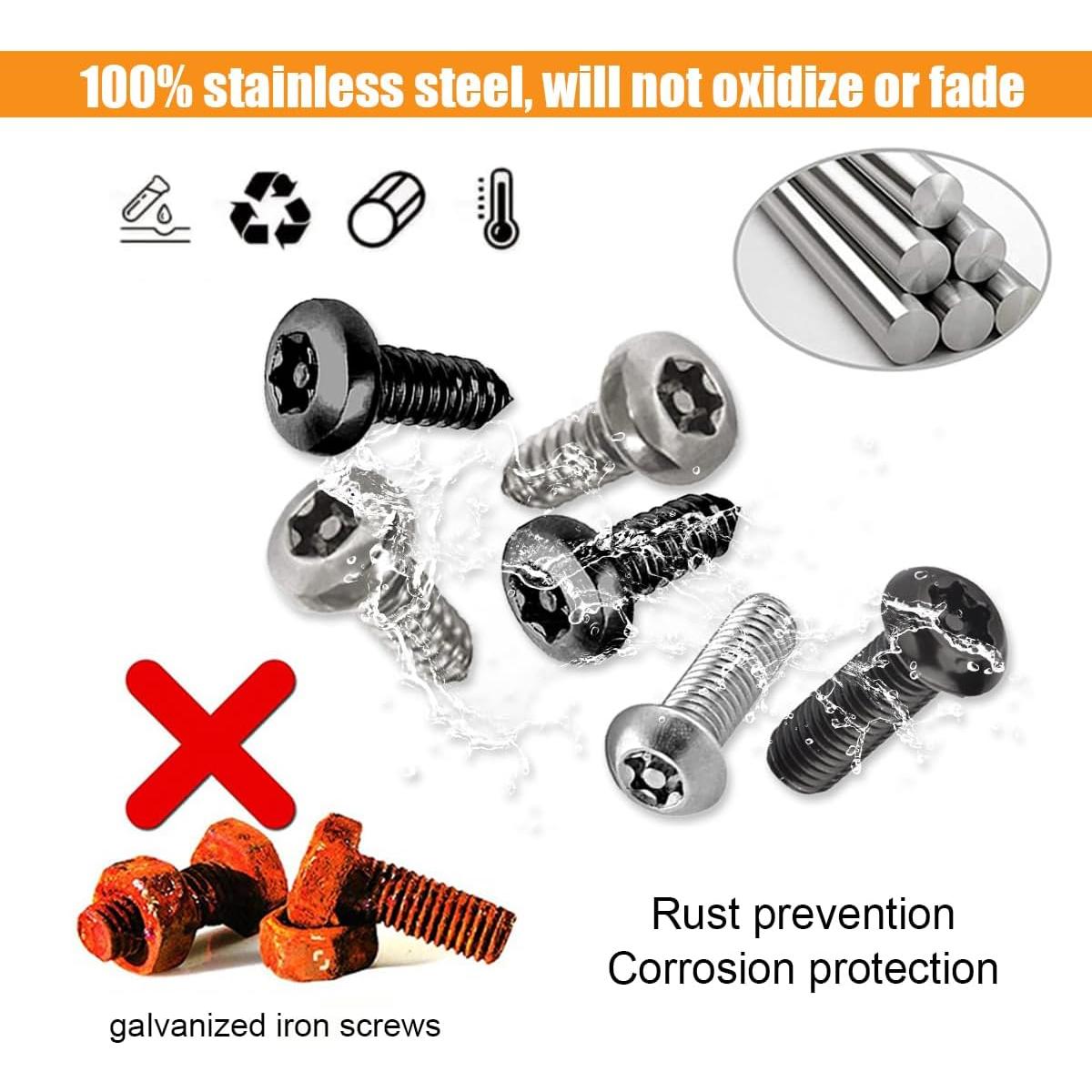 Kit de Tornillos Antirrobo para Placas de Licencia GLSOWEE