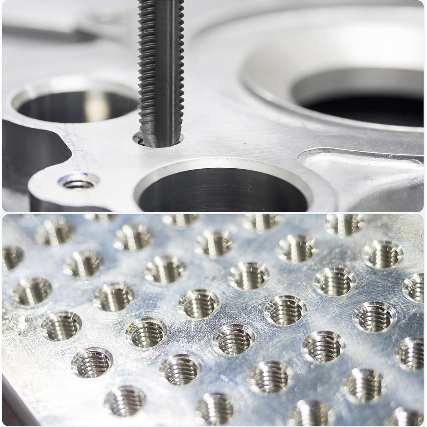 uxcell Tap and Drill Bit Set, 1pcs 3/16-24 UNC Straight Flute Thread Screw Taps & 1pcs 3.7mm Twist Drill Bits, Black Oxide HSS-6542 Tapping Threading Tool Kit