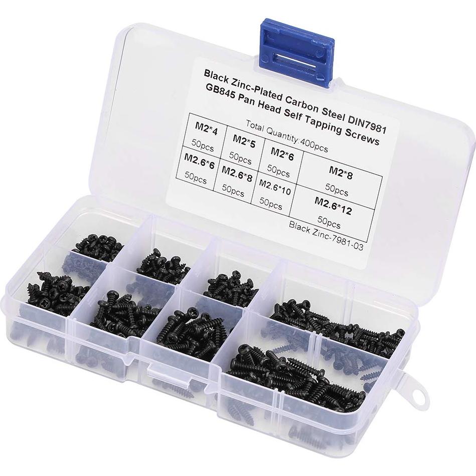 Kit de Tornillos Autorroscantes Yanmis 400 Piezas M2/M2.6