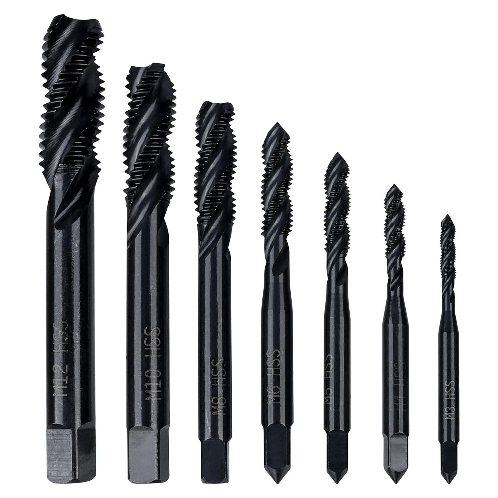 Juego de Brocas de Rosca Yakamoz 7 Pcs Métricas M3 a M12