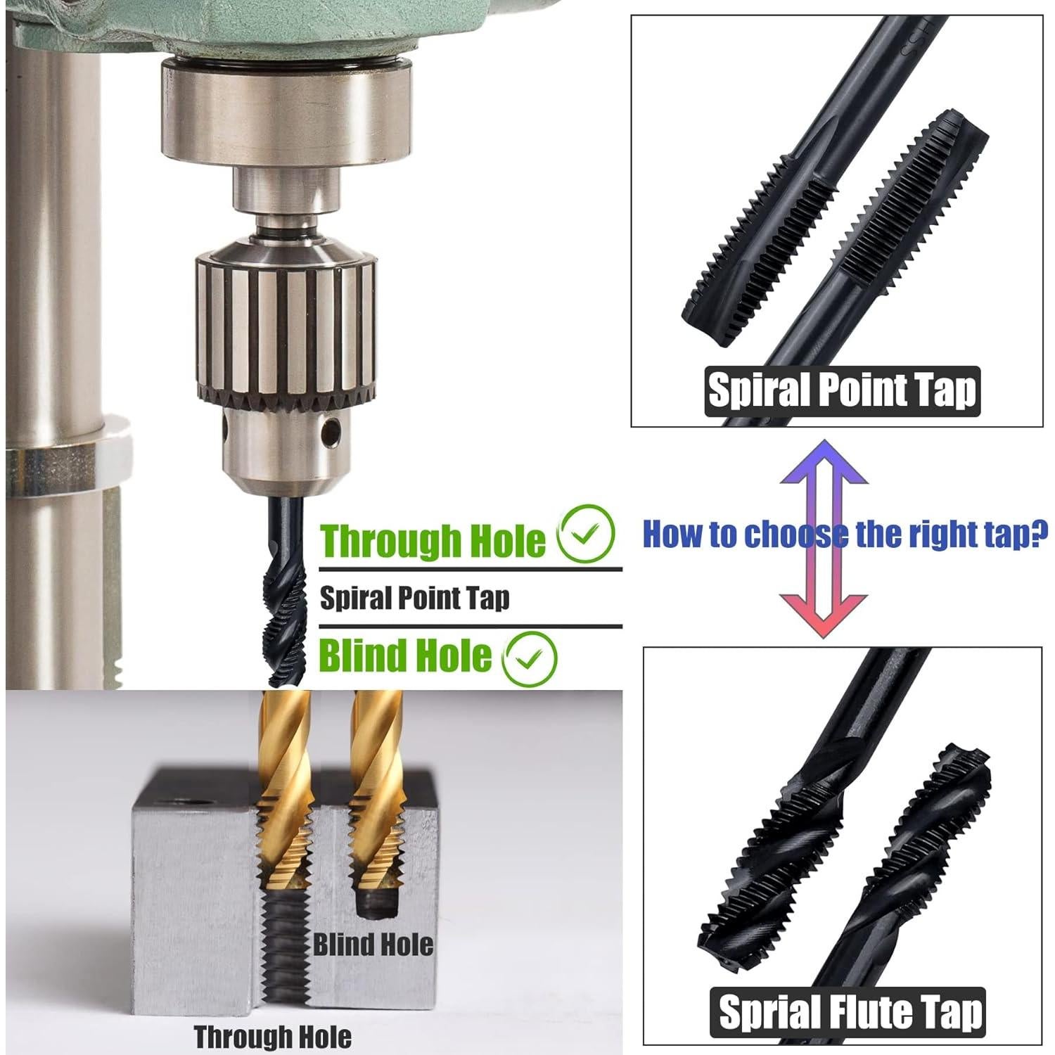 Juego de Brocas de Rosca Yakamoz 7 Pcs Métricas M3 a M12