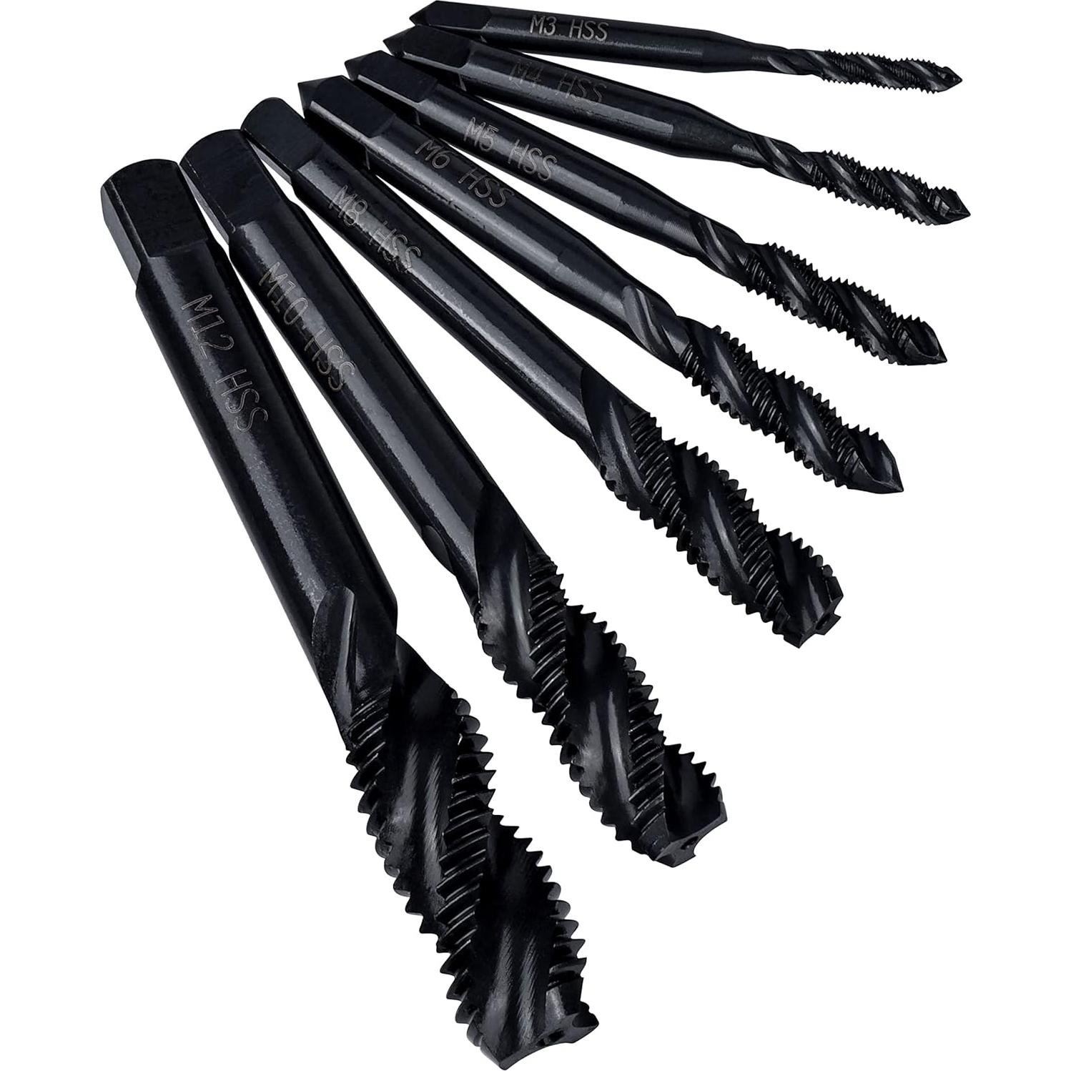 Juego de Brocas de Rosca Yakamoz 7 Pcs Métricas M3 a M12