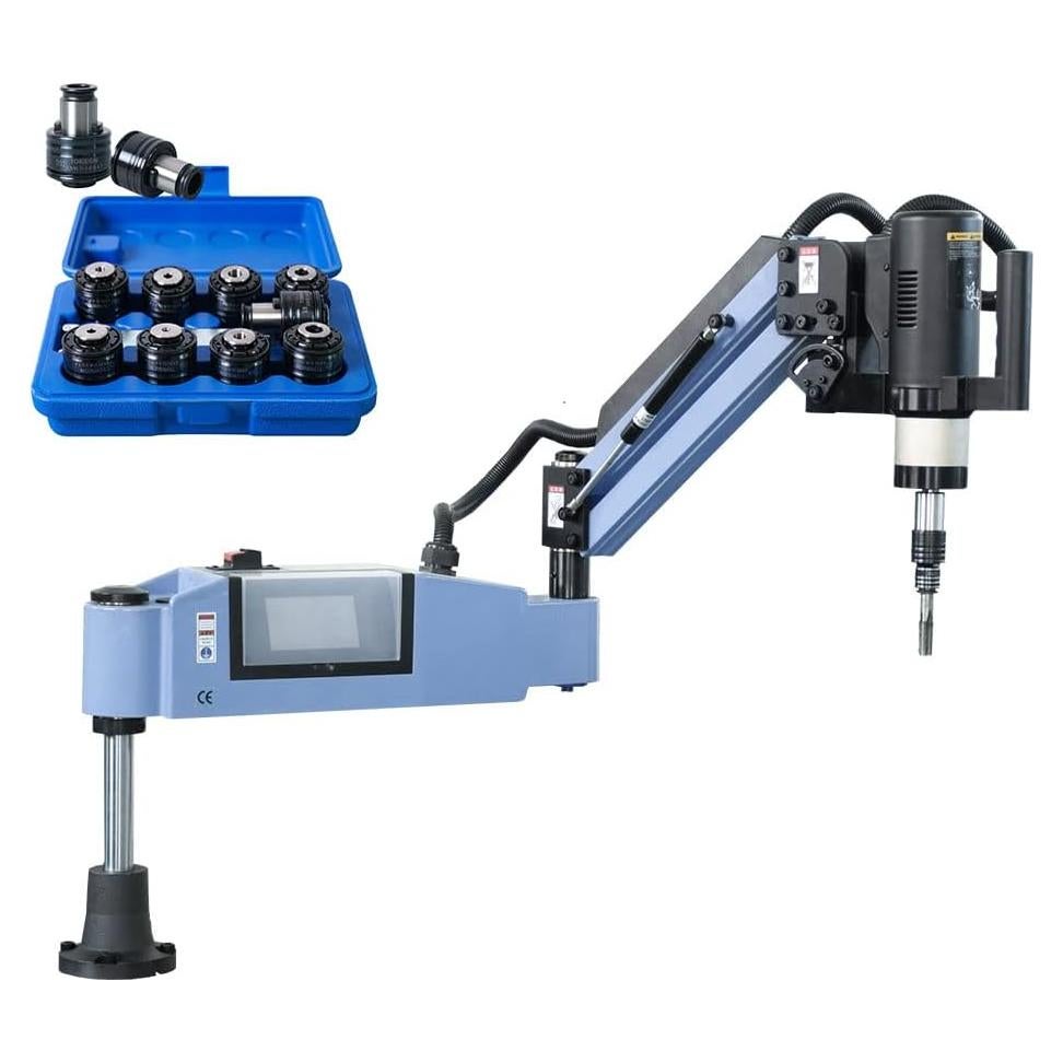 US Stock M3-M16 Universal Electric Tapping Machine Electric Tapping Arm with 375rpm 1200mm Flexible Tapping Arm included 9pcs ANSI Standard Collets