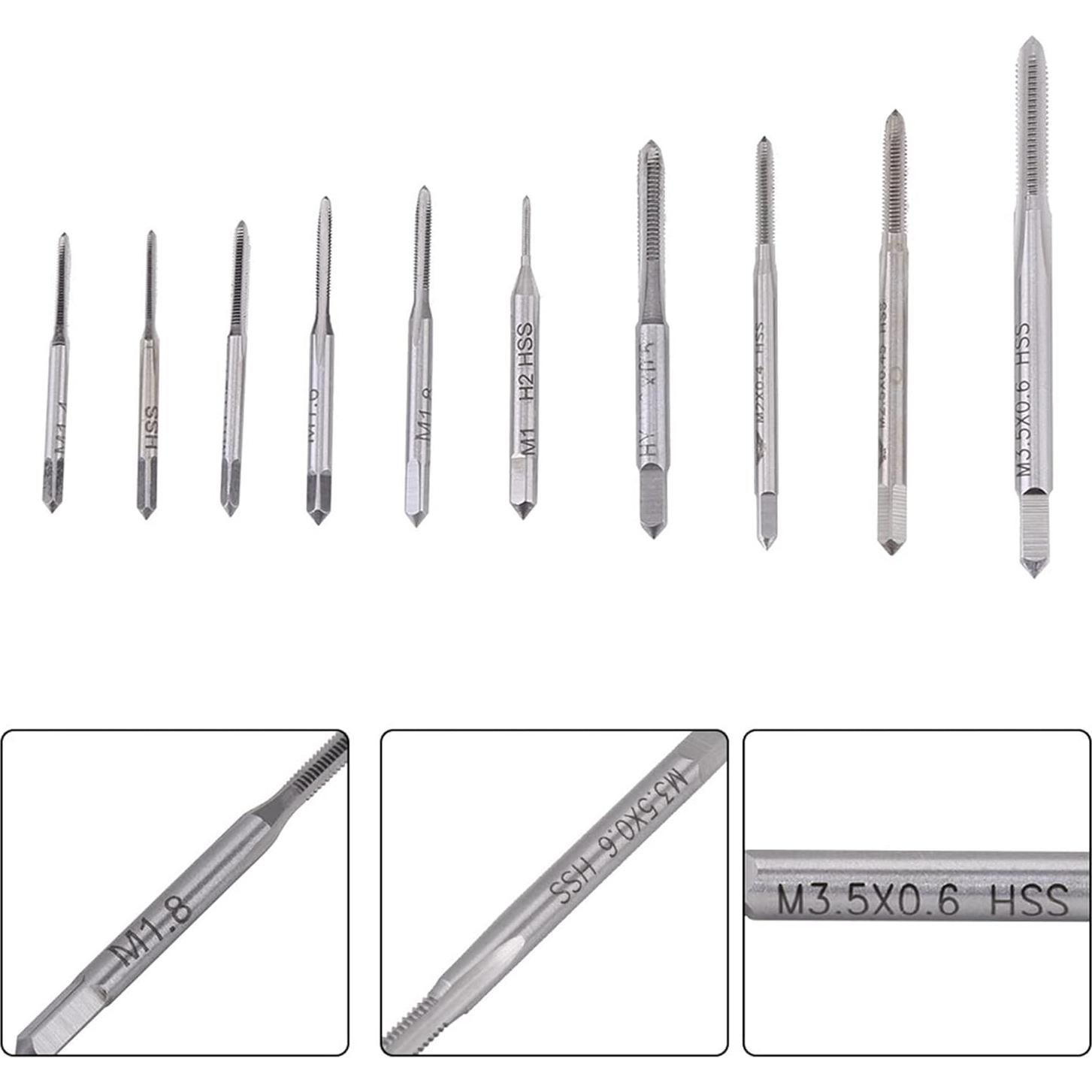 Juego de Machos de Rosca de Mano Vikye M1 a M3.5 - 10 Piezas