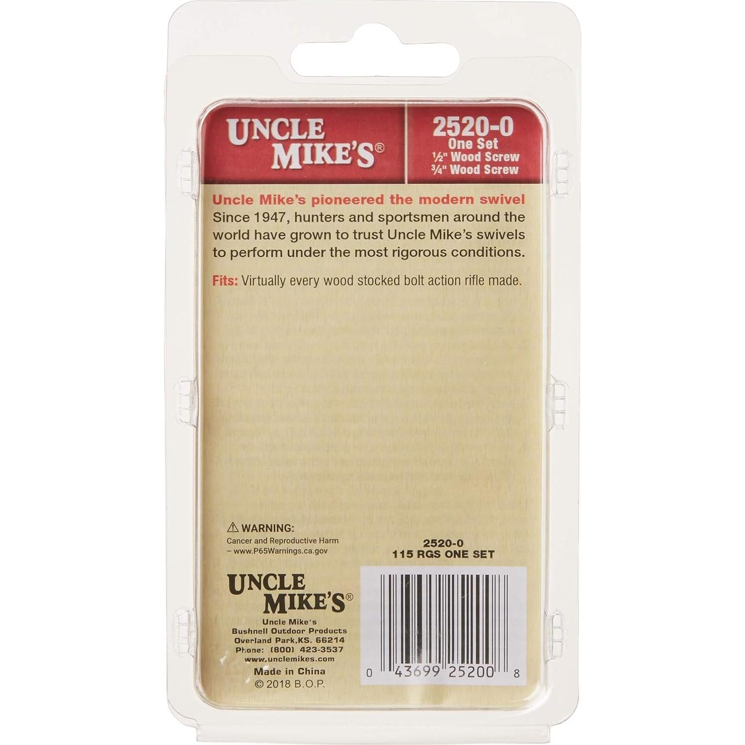 Juego de Tornillos de Madera Uncle Mike's 115 RGS 1/2 y 3/4