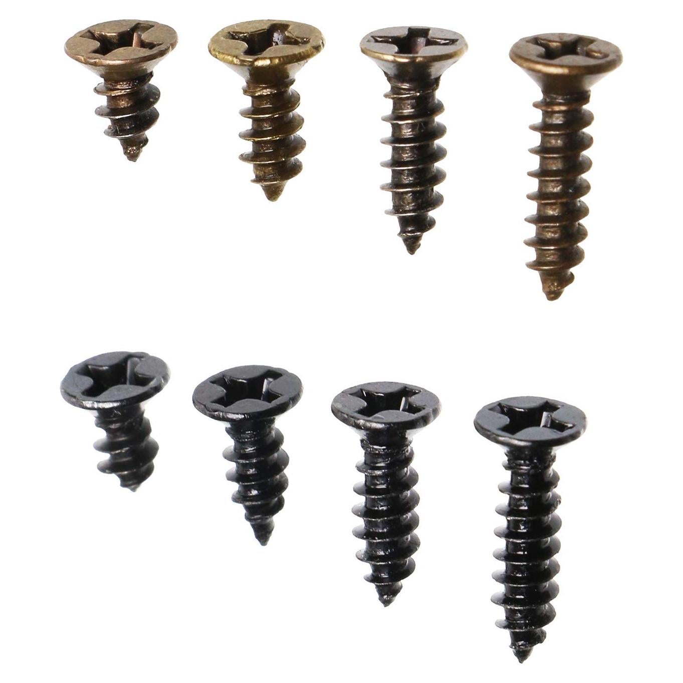 Kit de Tornillos de Madera Mini Skater 200 Pcs Negro y Bronce