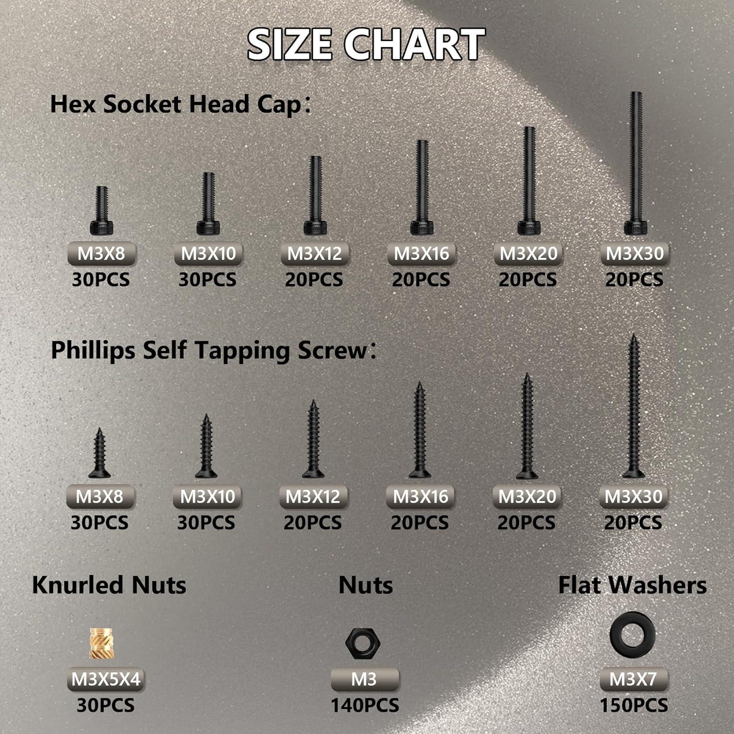 Conjunto de Tornillos M3 600 Piezas Kalote Acero 12.9