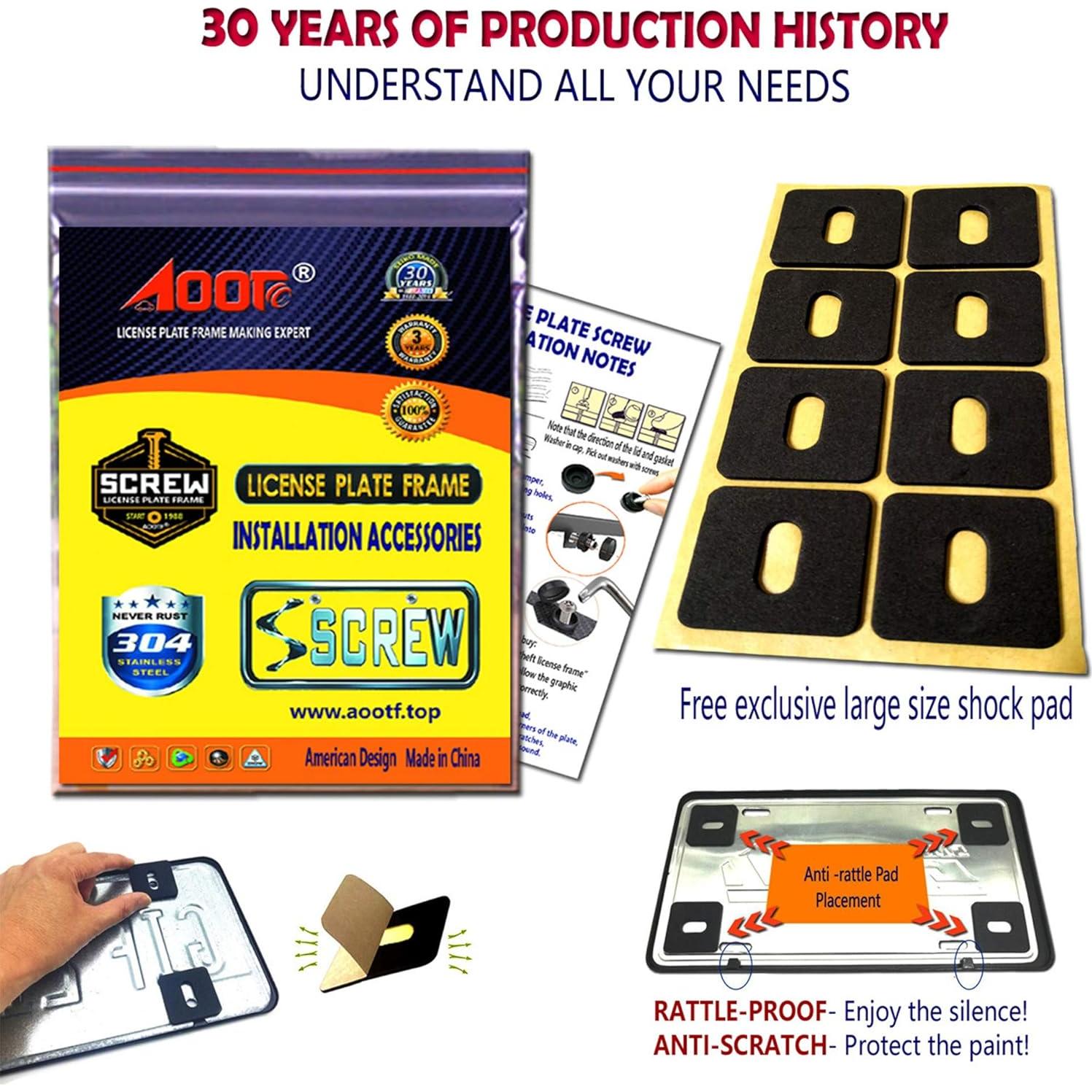 Tornillos Antirrobo Aootf para Placas de Matrícula - Acero Inoxidable, 8 Piezas