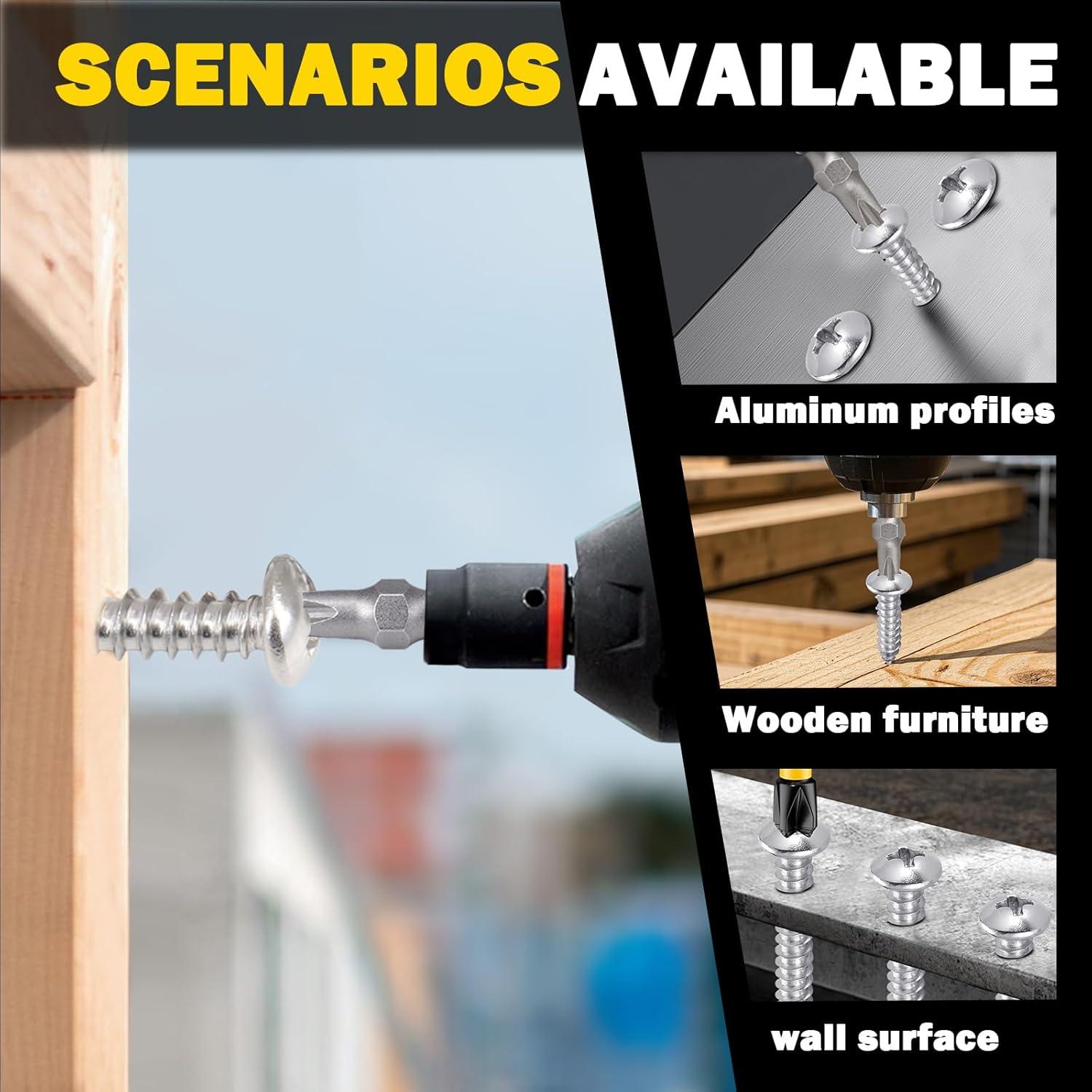 Kit de Tornillos de Madera Zhenglilos 205 Piezas Acero Inoxidable