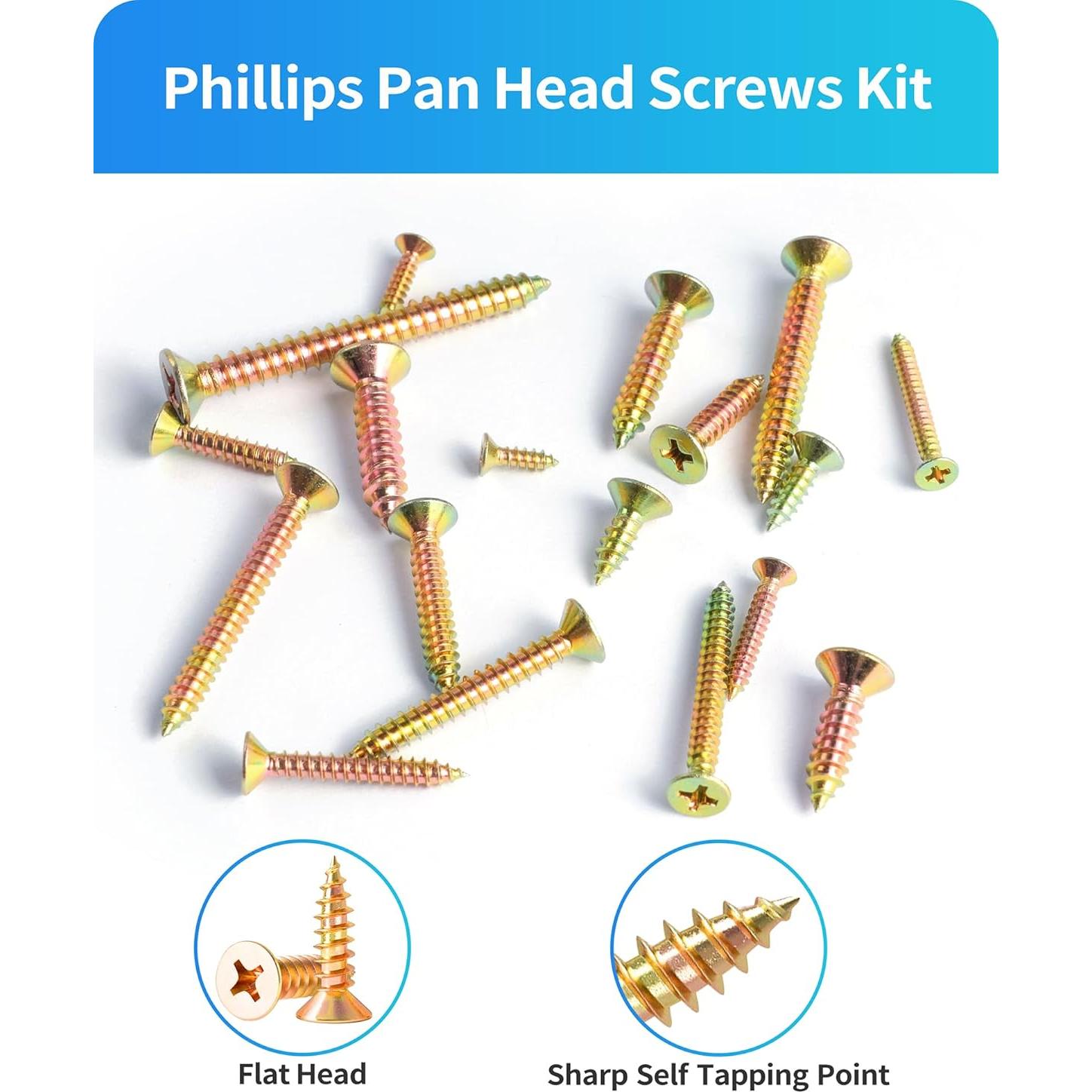 Kit de Tornillos de Madera DIVANC 600 Pcs Acero Inoxidable