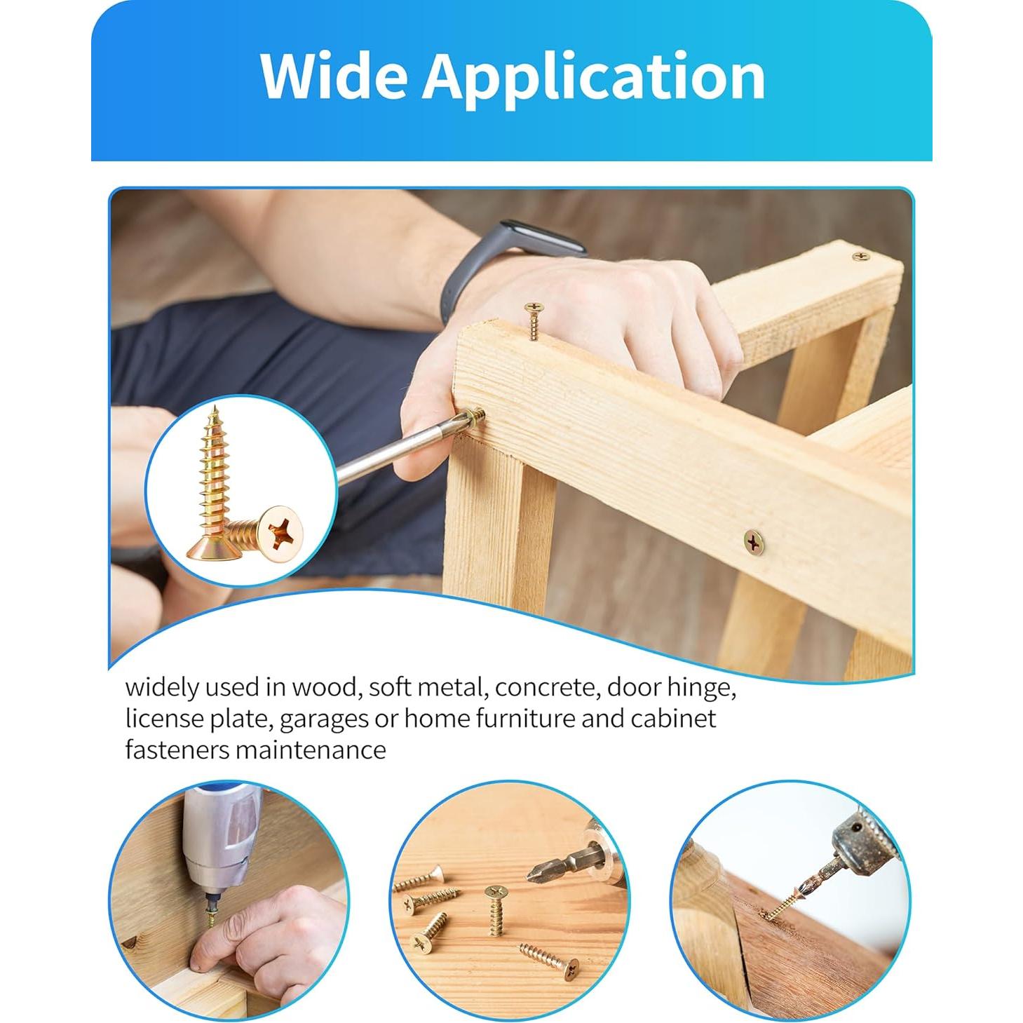 Kit de Tornillos de Madera DIVANC 600 Pcs Acero Inoxidable