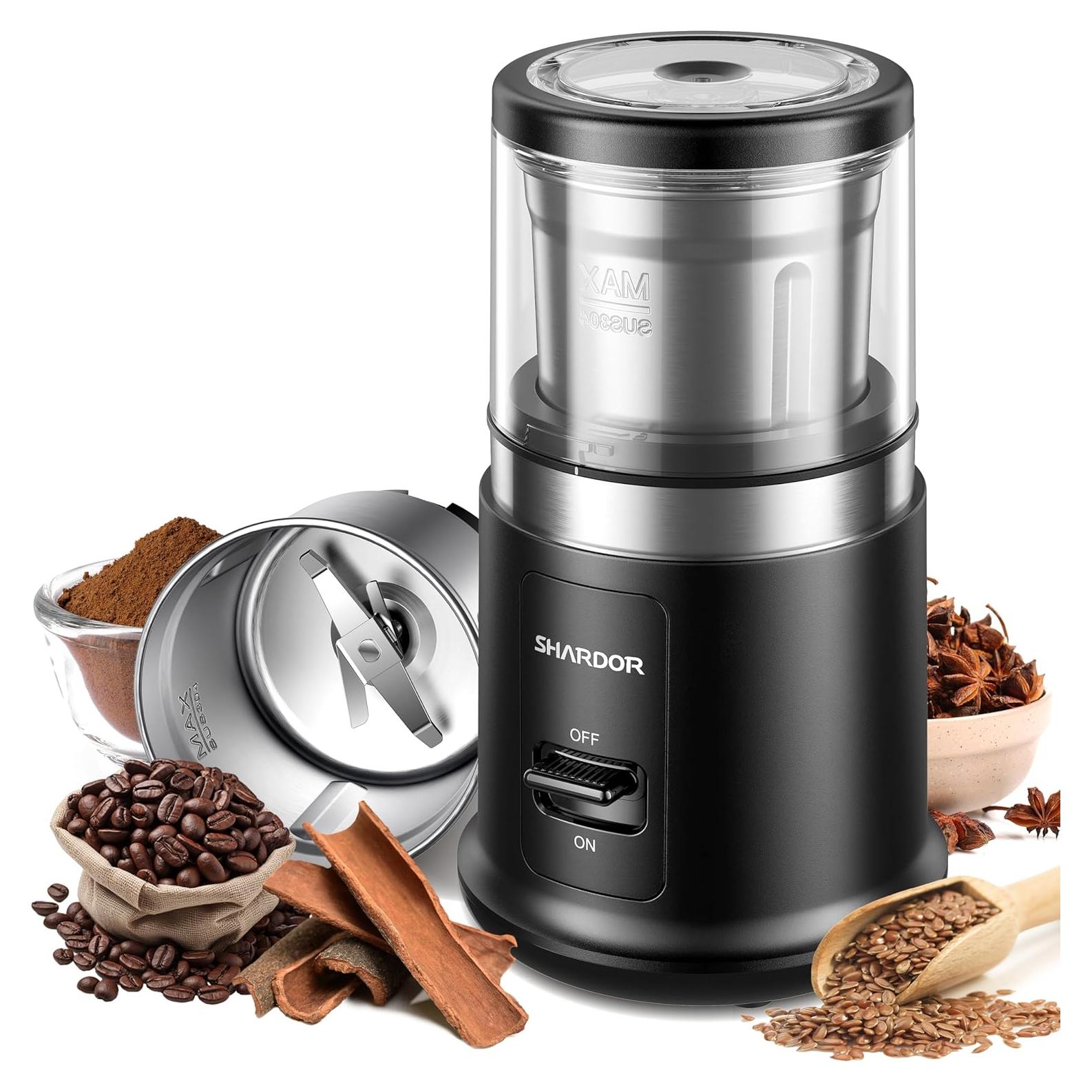 Molino de Café Eléctrico SHARDOR OK2075, Acero Inoxidable, Negro