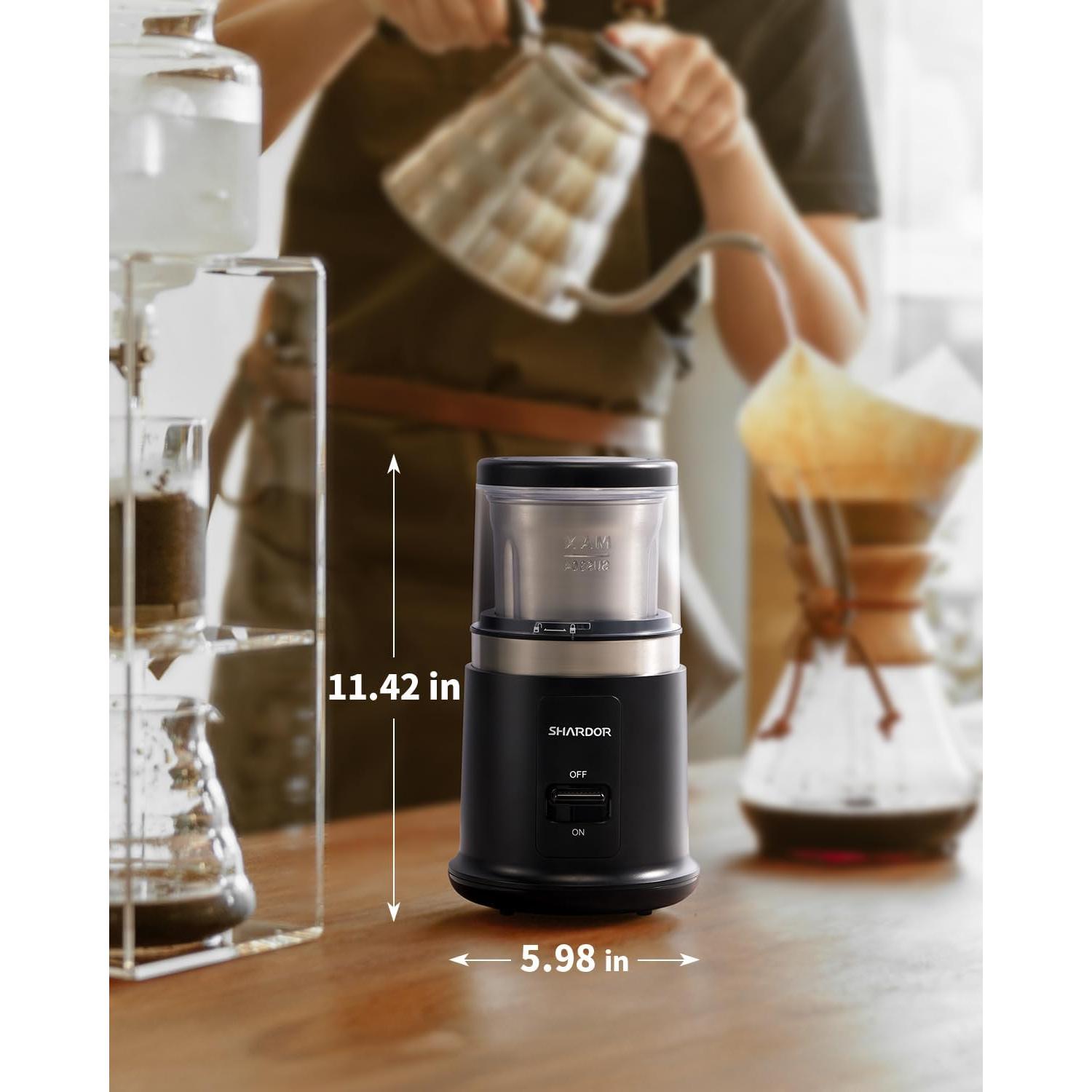 Molino de Café Eléctrico SHARDOR OK2075, Acero Inoxidable, Negro