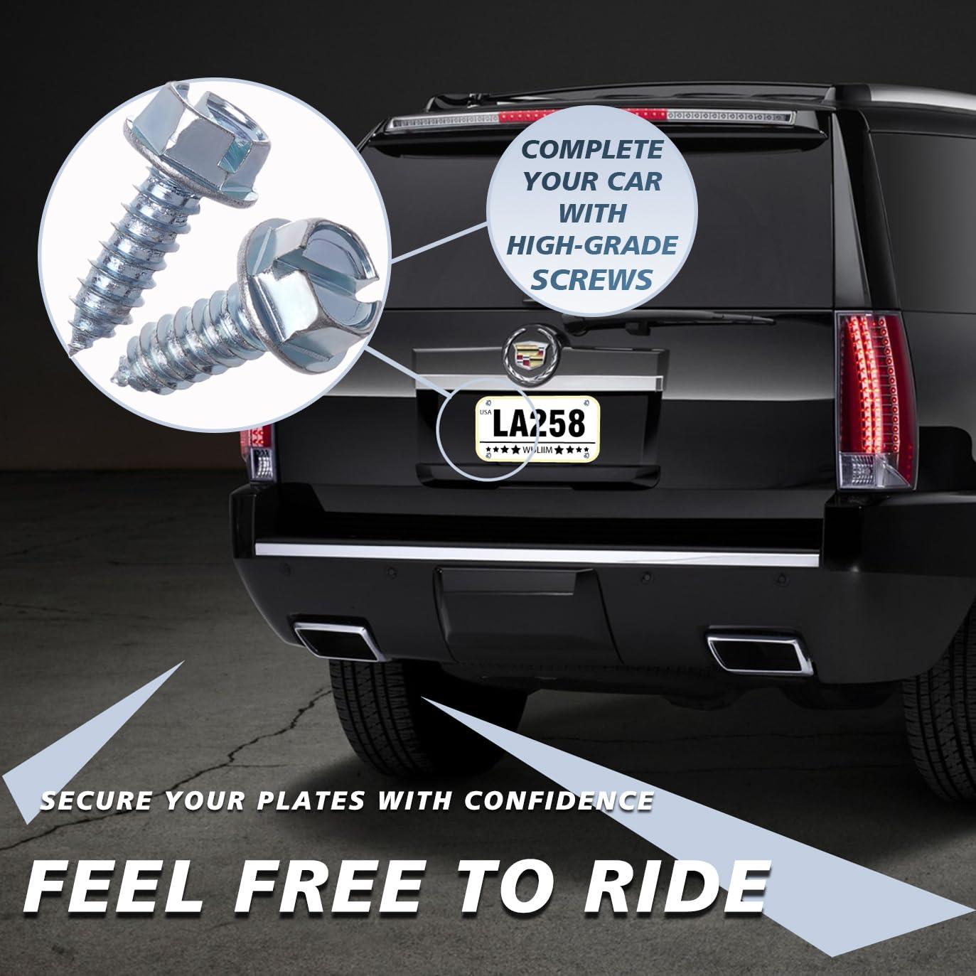 Kit de Tornillos Cromados para Placas de Licencia Jinteng - 8 Pcs