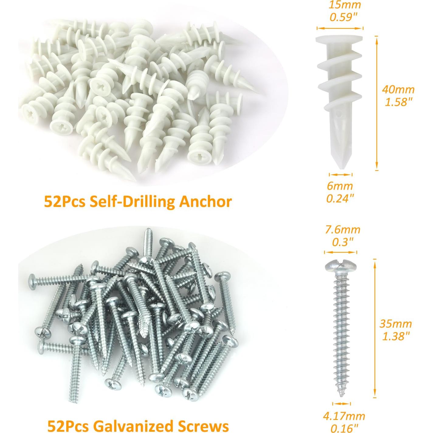 Kit de Anclajes Autoperforantes ALLWIN 104 Piezas 34 kg