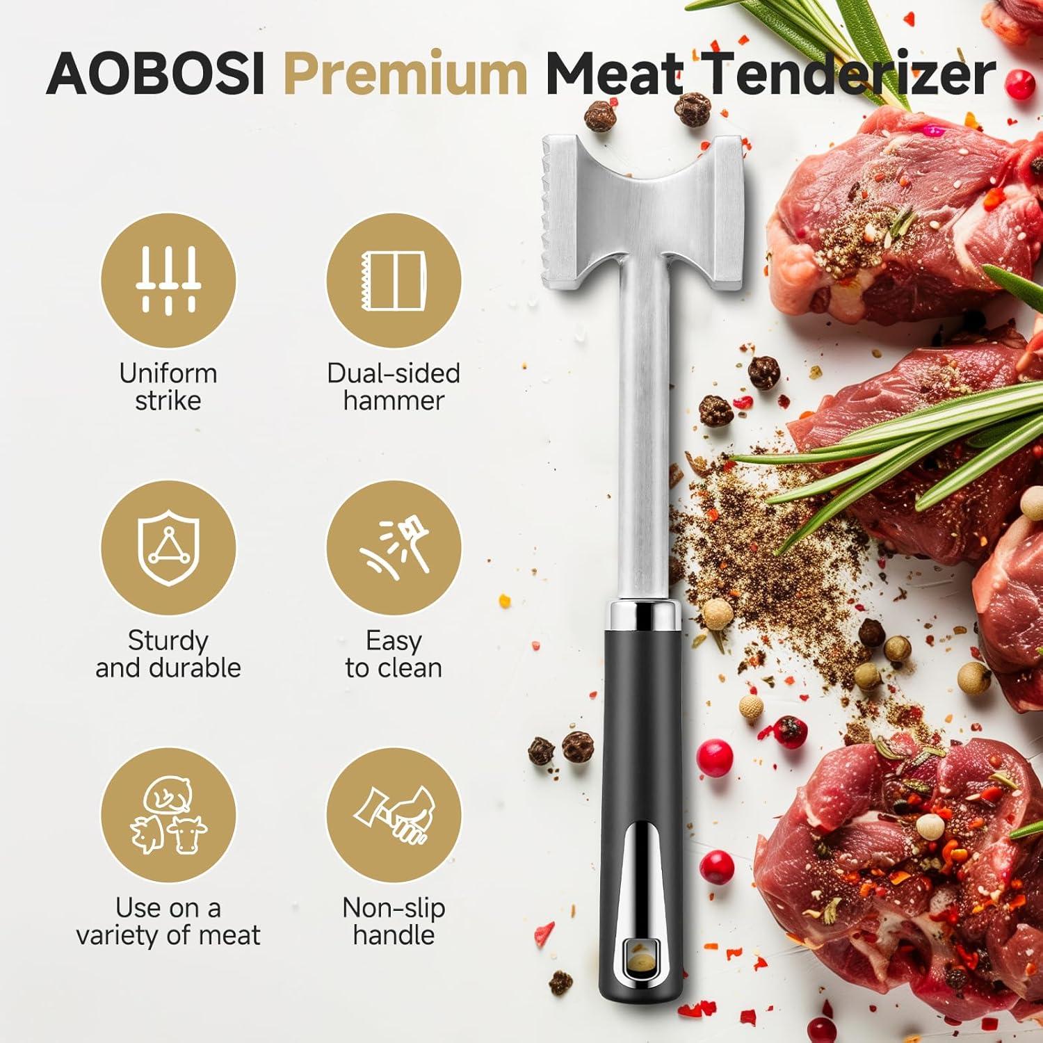 Martillo Ablandador de Carne AAOBOSI Doble Cara Ergonómico