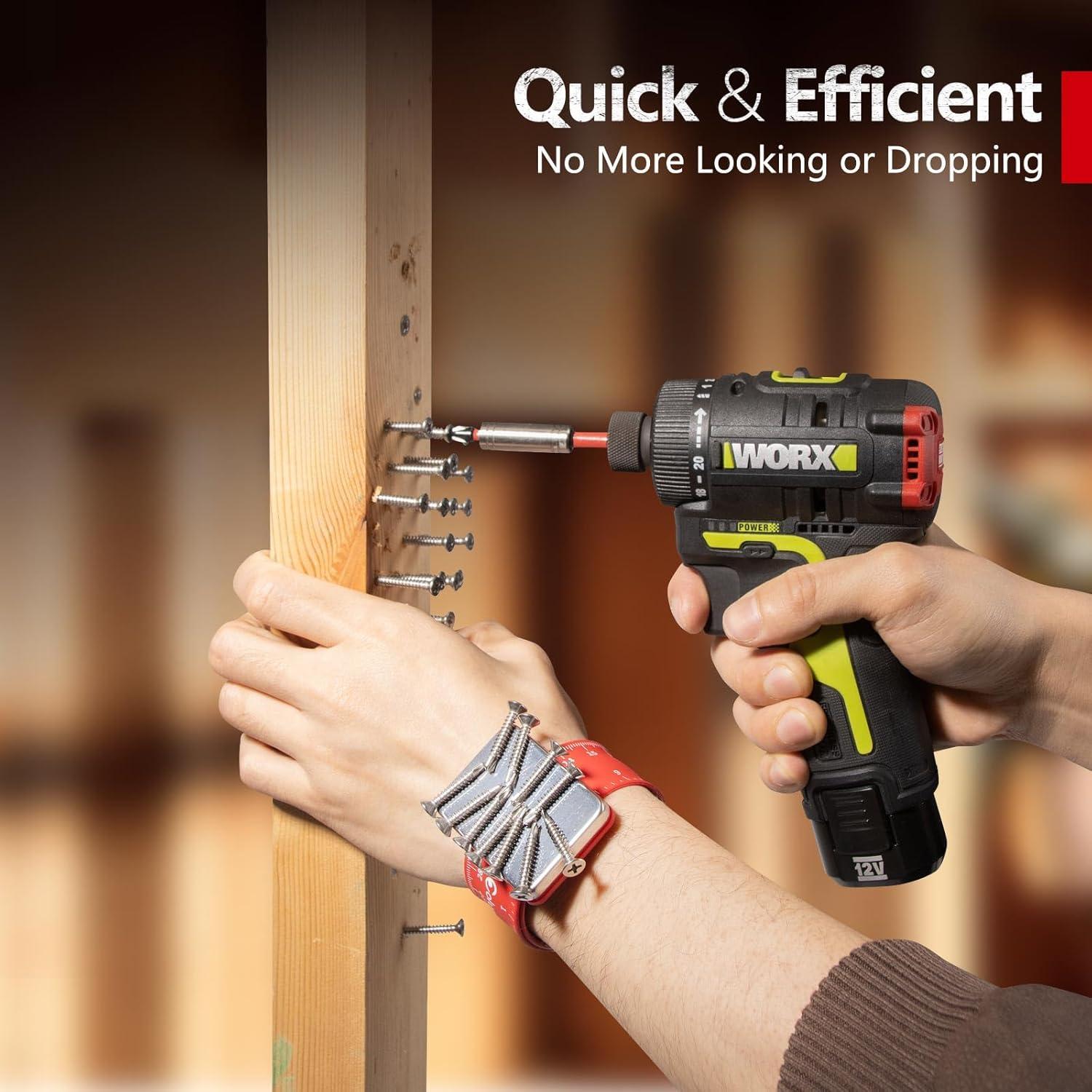 Pulsera Magnética ColumPRO para Tornillos y Clavos - Rojo