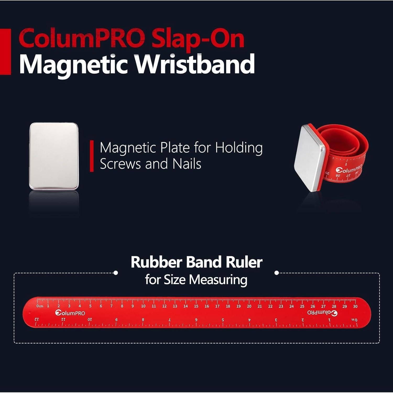 Pulsera Magnética ColumPRO para Tornillos y Clavos - Rojo