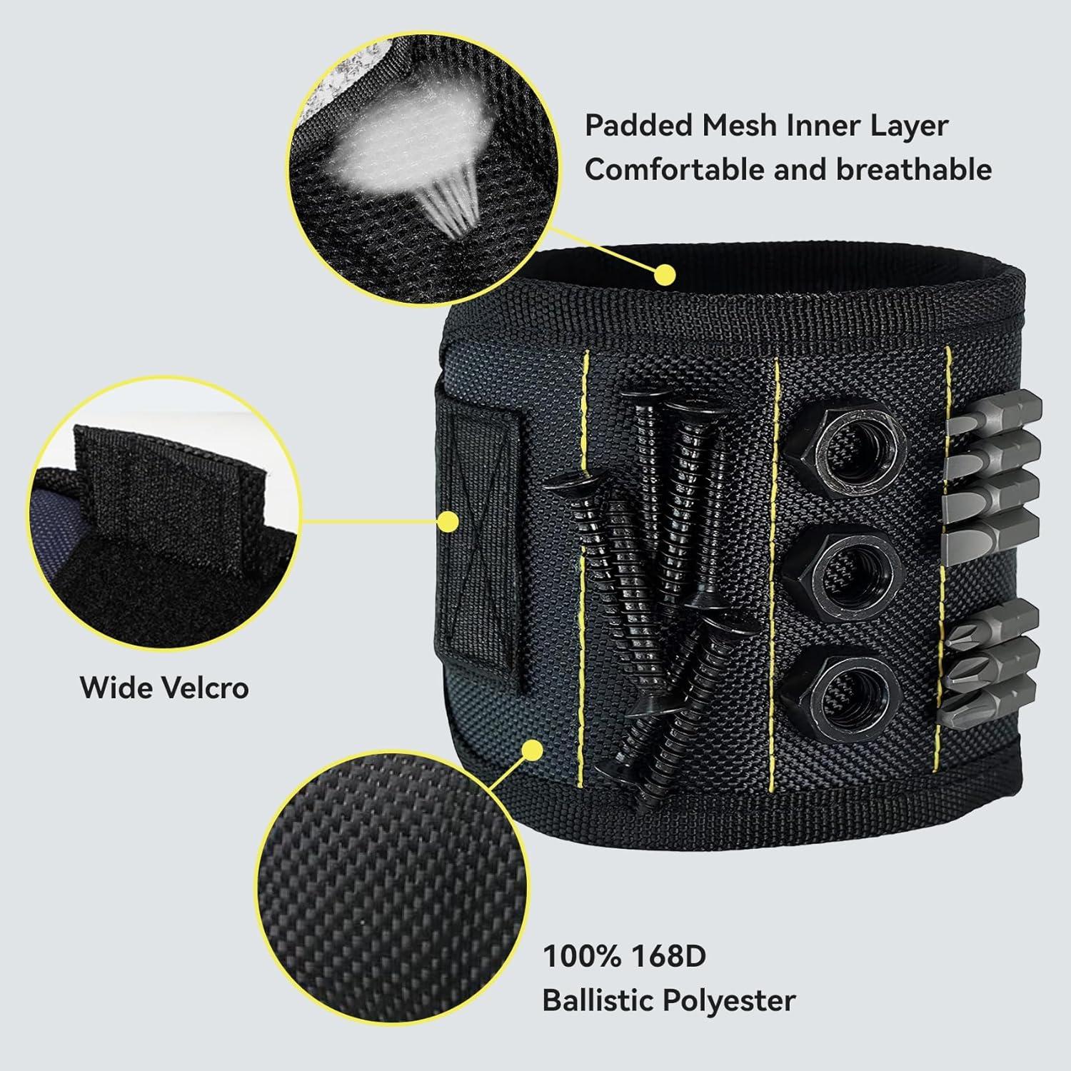 Pulsera Magnética FUPUALL para Herramientas - 15 Imánes Ajustable