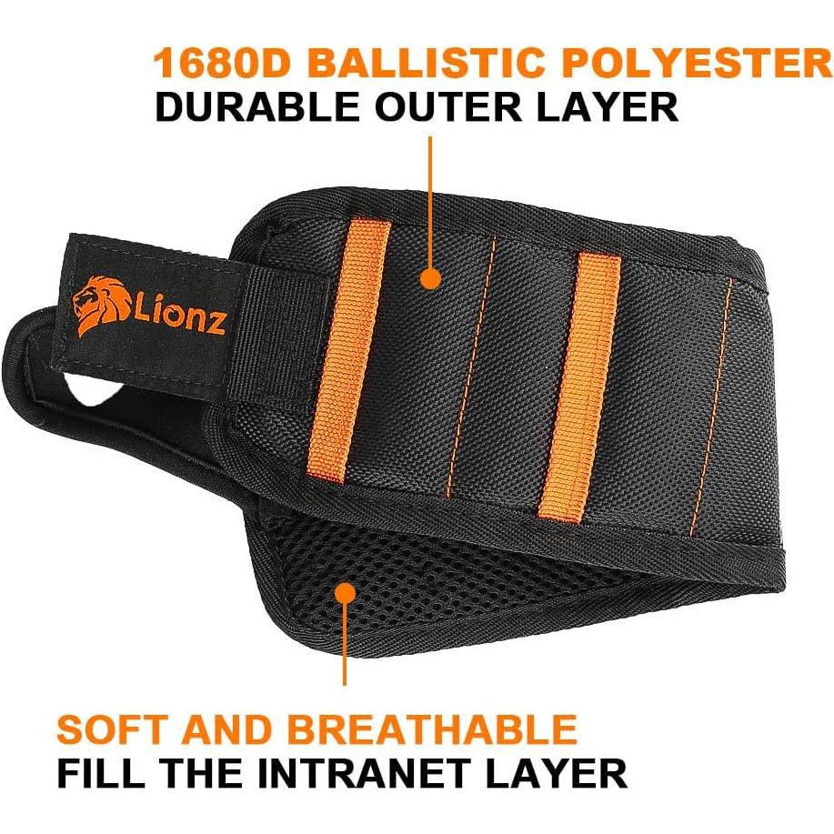 Banda Magnética para Muñeca Lionz - Soporte para Tornillos y Clavos