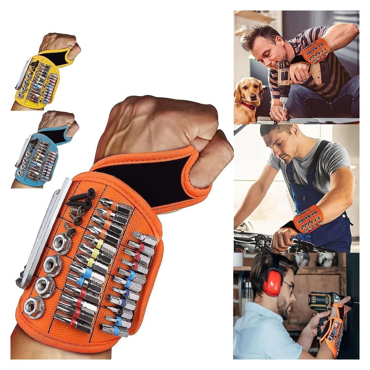 Pulsera Magnética NewShark 2pcs con Imanes Fuertes Naranja