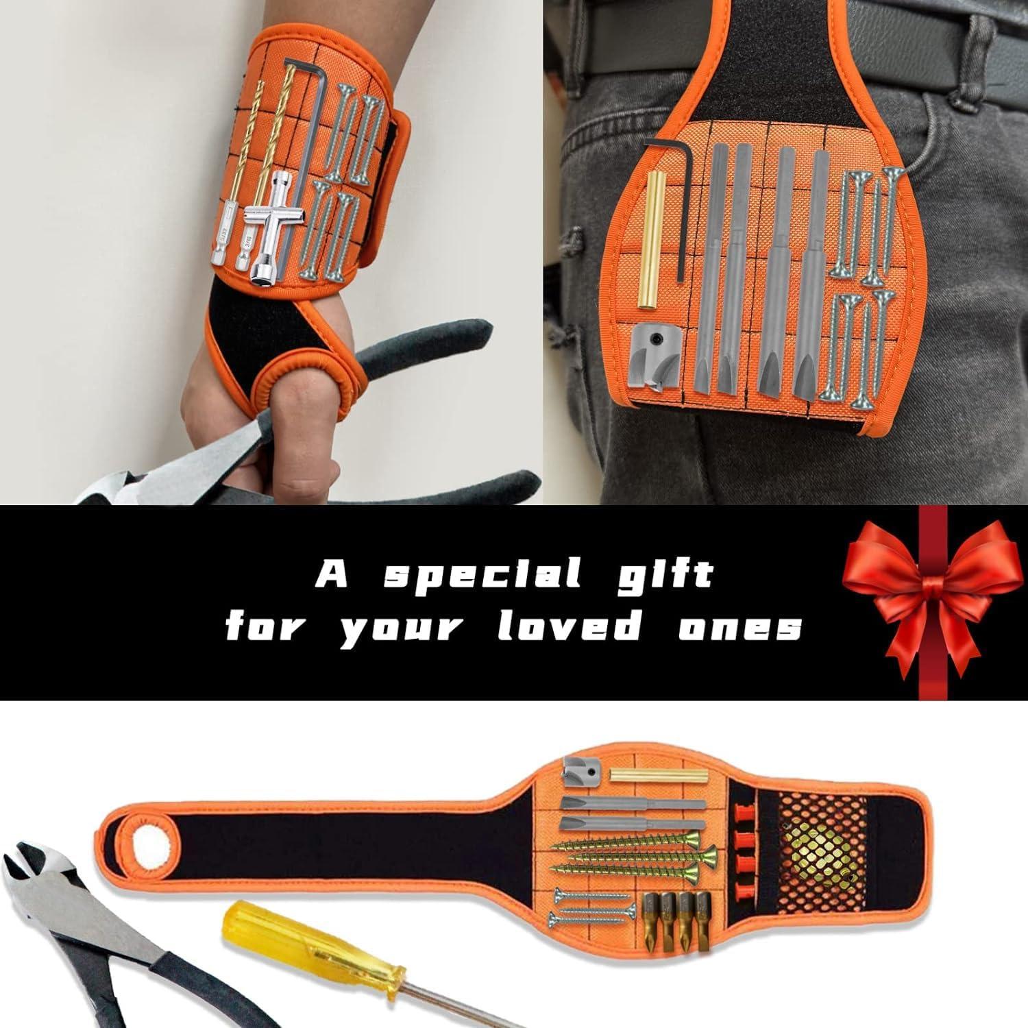 Pulsera Magnética NewShark 2pcs con Imanes Fuertes Naranja