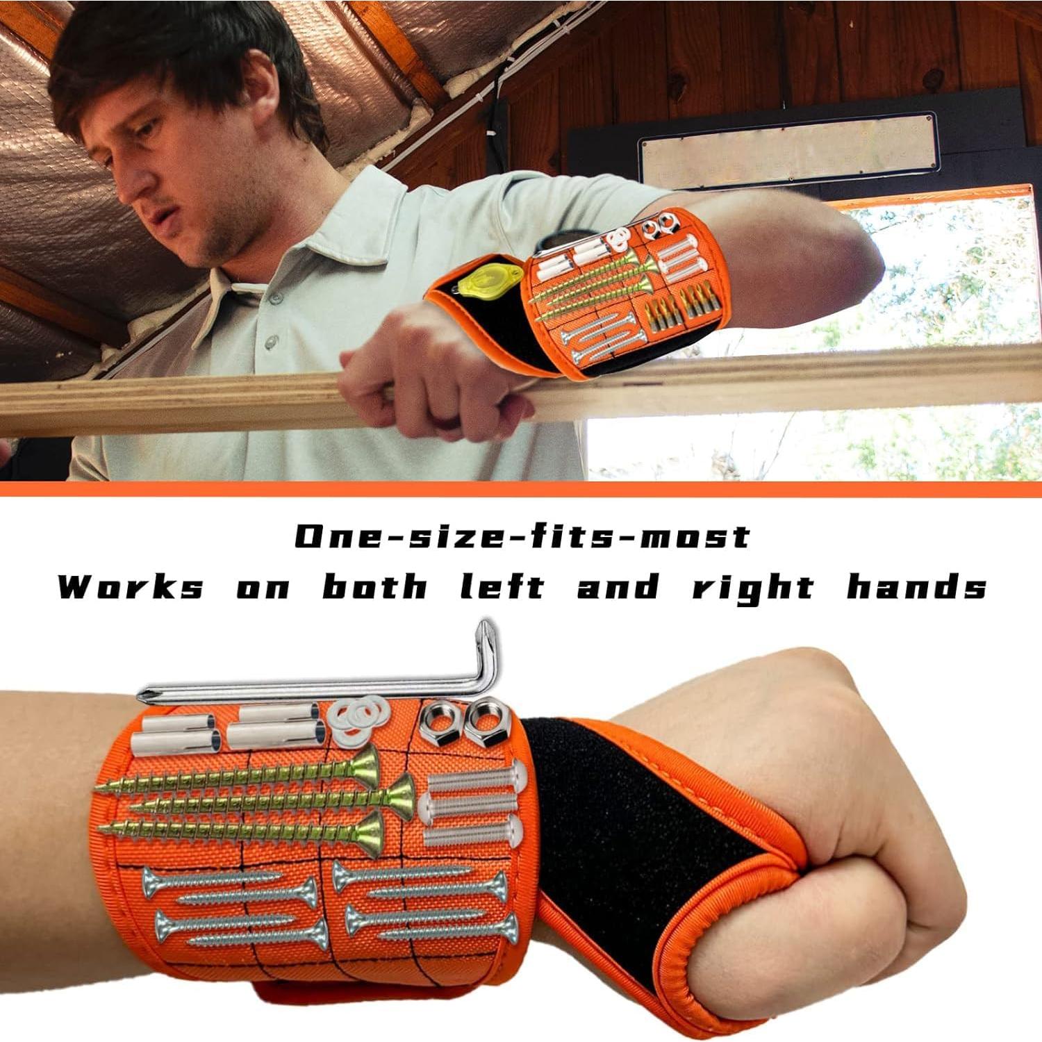 Pulsera Magnética NewShark 2pcs con Imanes Fuertes Naranja