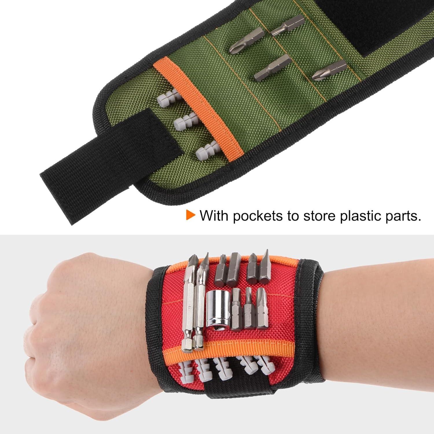 Pulsera Magnética HARFINGTON de Nylon con 9 Imánes - Verde Oscuro