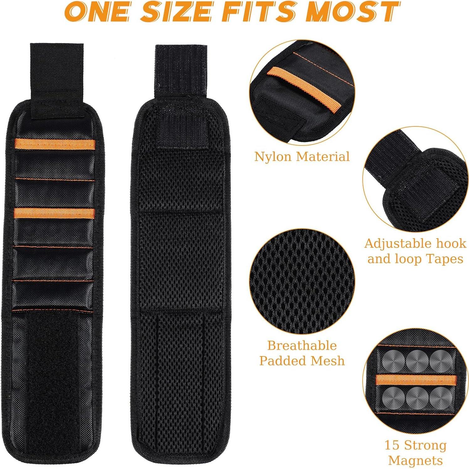 Pulsera Magnética Kigeli para Herramientas - 4 Pcs, Ajustable