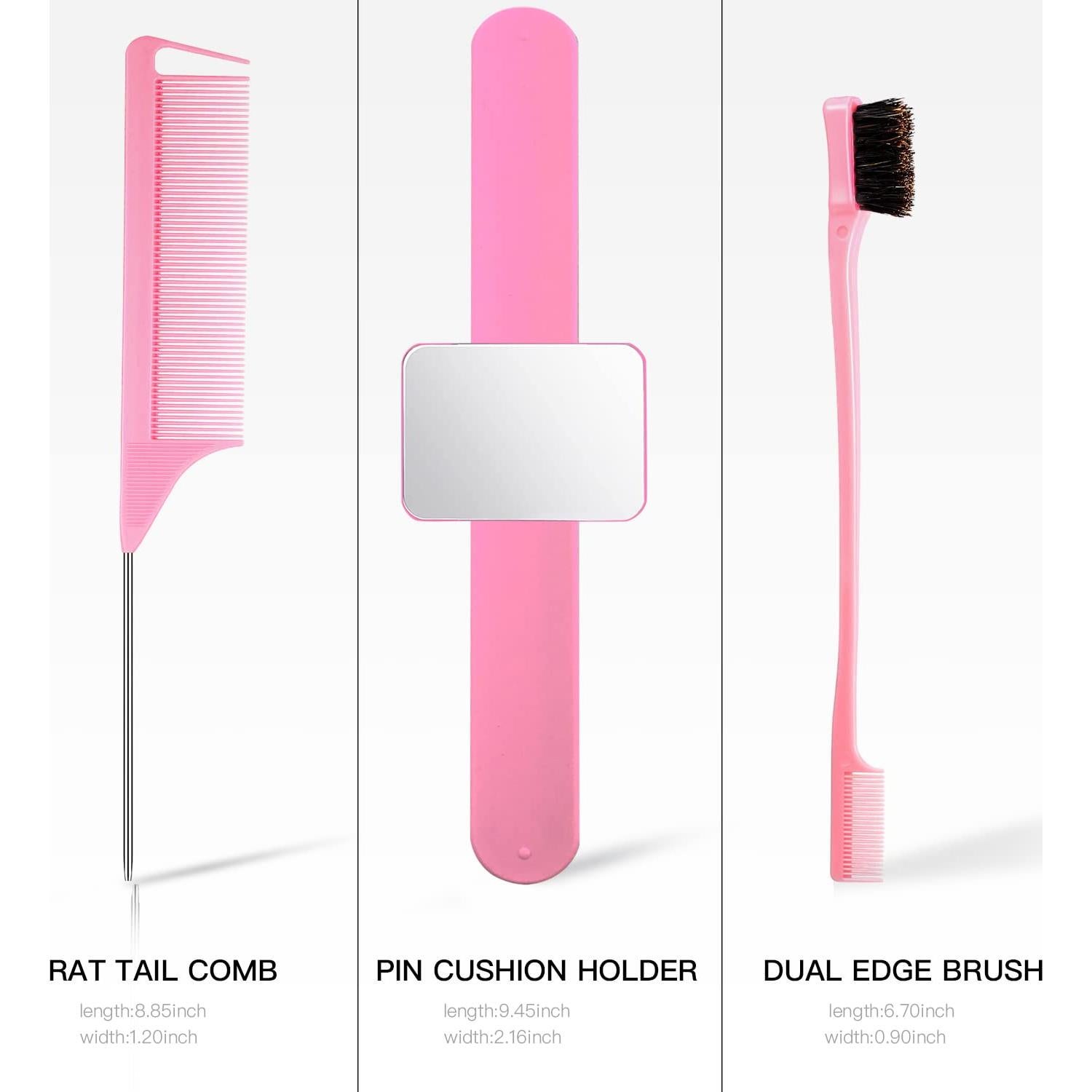 Kit de Herramientas de Trenzado de Cabello HERRY-US 9 Piezas Rosa