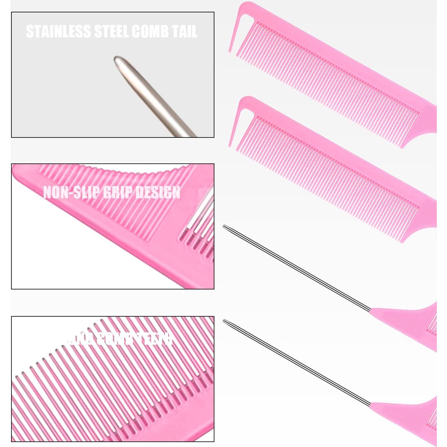 Kit de Herramientas de Trenzado de Cabello HERRY-US 9 Piezas Rosa