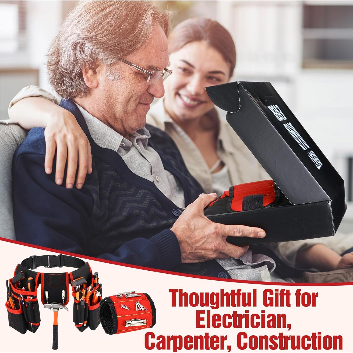 Cinturón de Herramientas Locmeo con Pulsera Magnética 26 Bolsillos