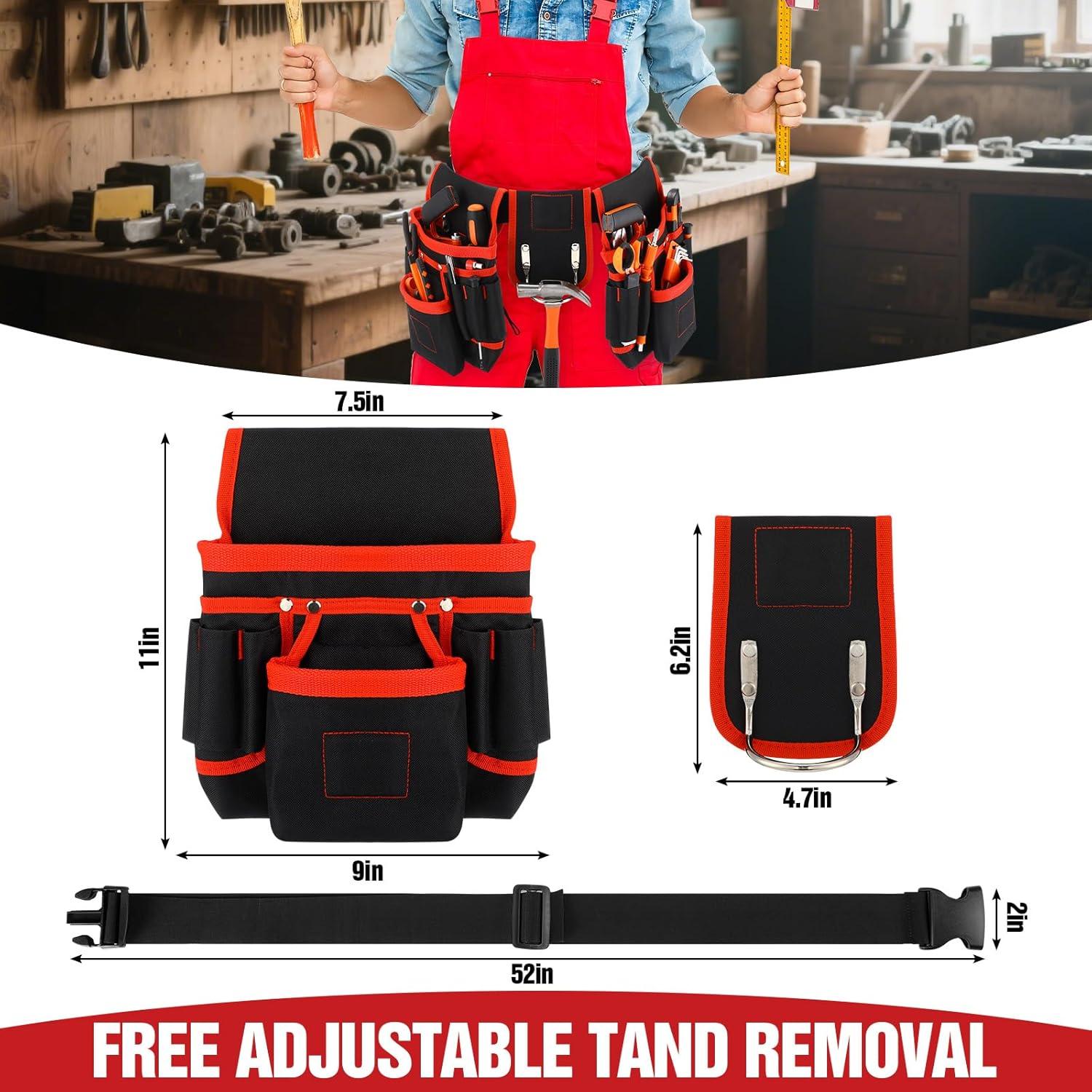 Cinturón de Herramientas Locmeo con Pulsera Magnética 26 Bolsillos