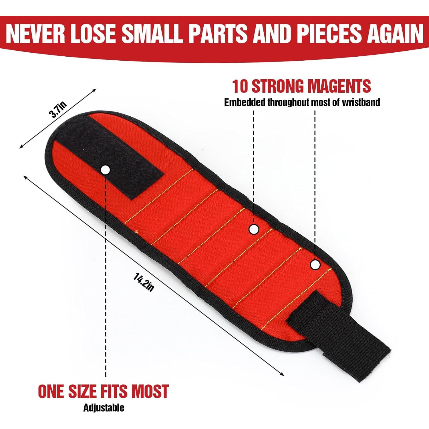 Cinturón de Herramientas Locmeo con Pulsera Magnética 26 Bolsillos