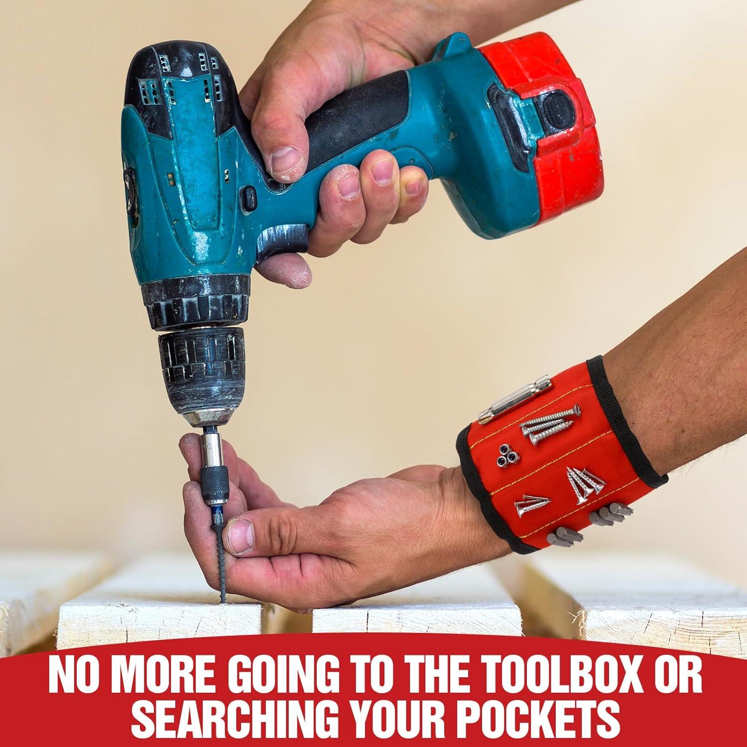 Cinturón de Herramientas Locmeo con Pulsera Magnética 26 Bolsillos