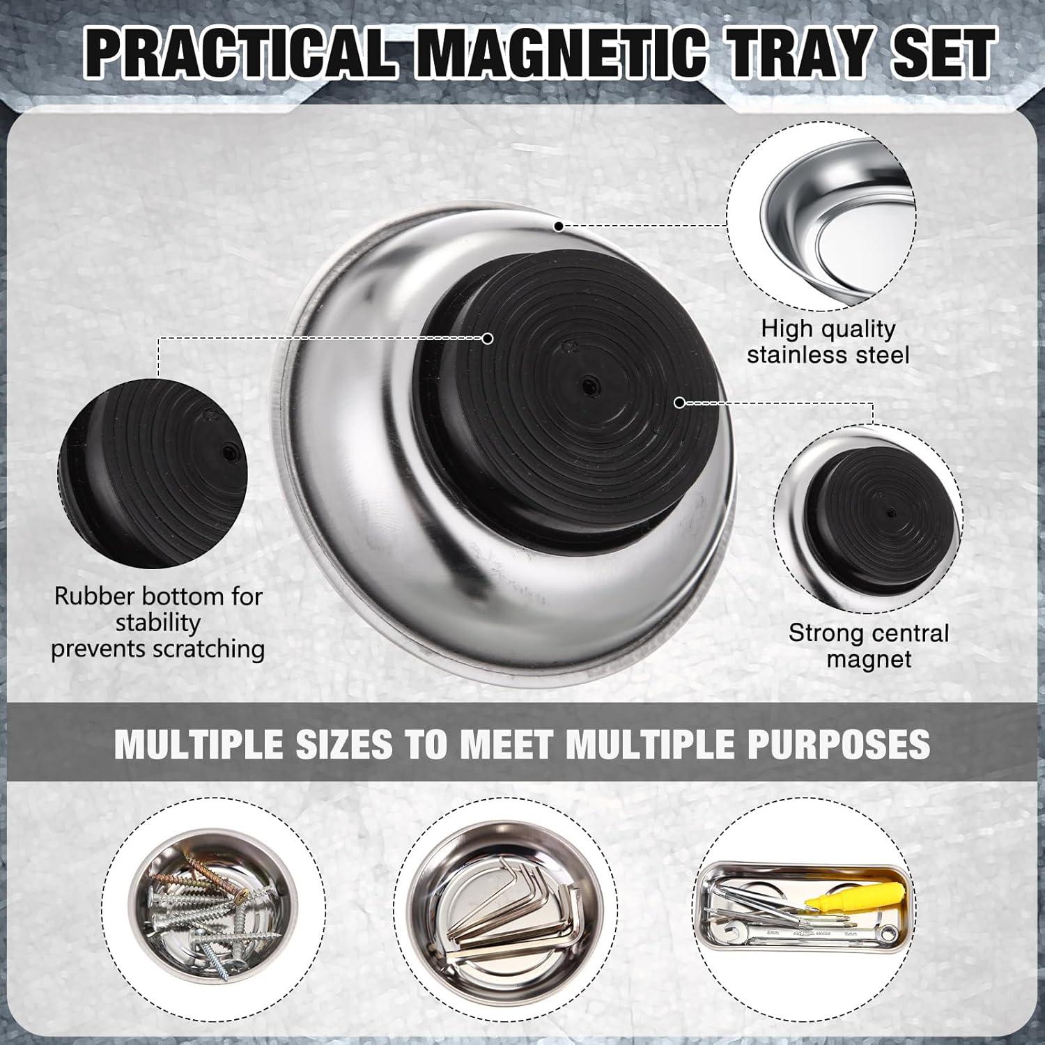 Juego de 10 Bandejas Magnéticas Jingmore - 8 Redondas y Rectangulares