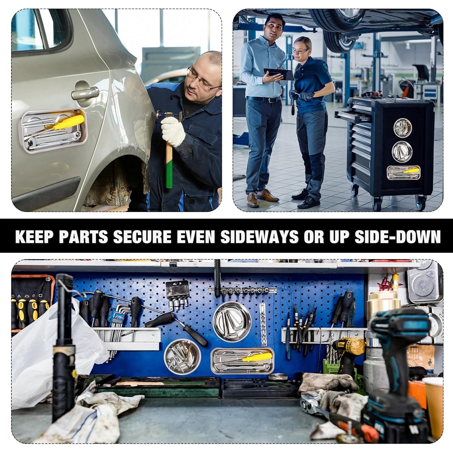 Juego de 10 Bandejas Magnéticas Jingmore - 8 Redondas y Rectangulares