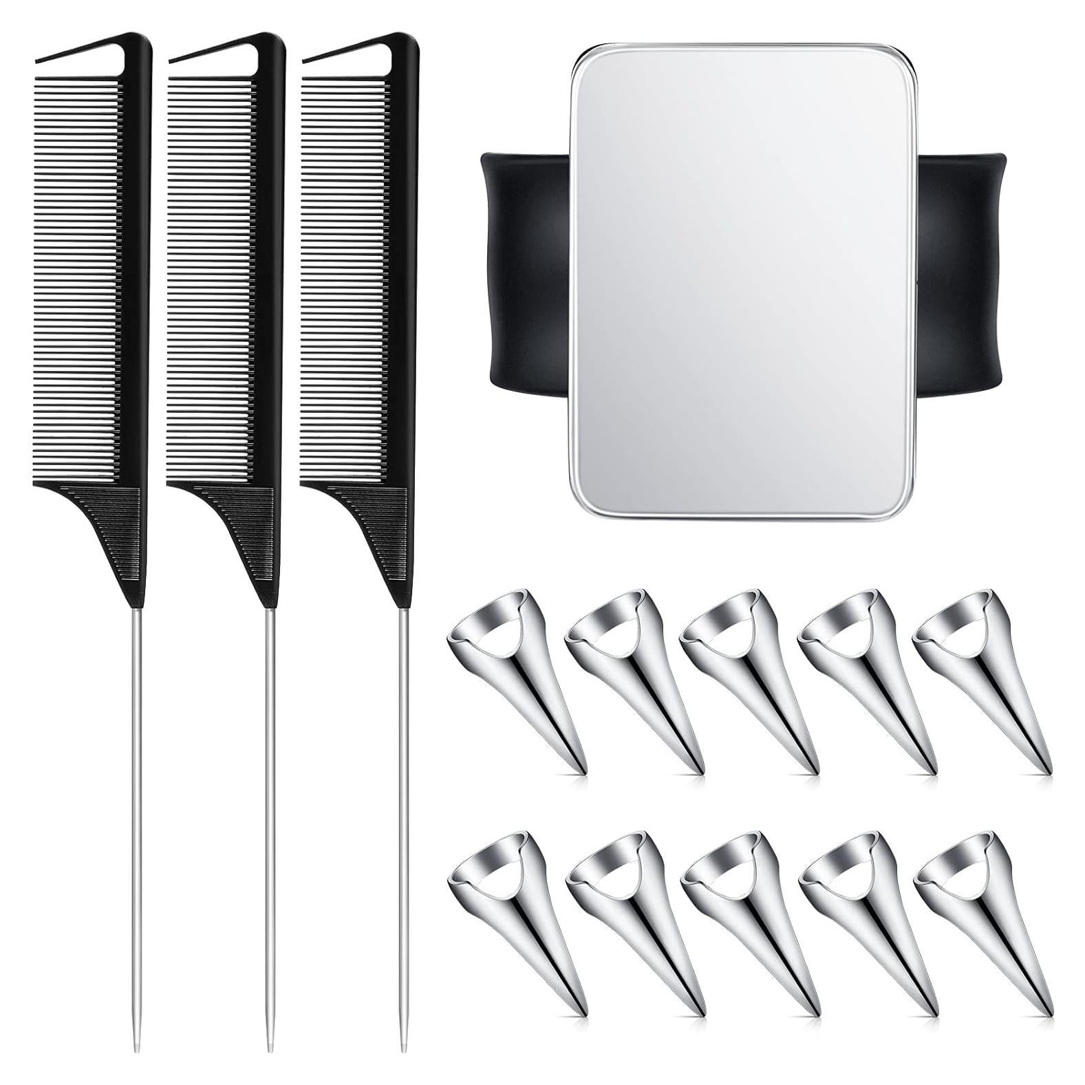 Juego de 10 Anillos Separadores y 3 Peines Patelai - Negro y Plata