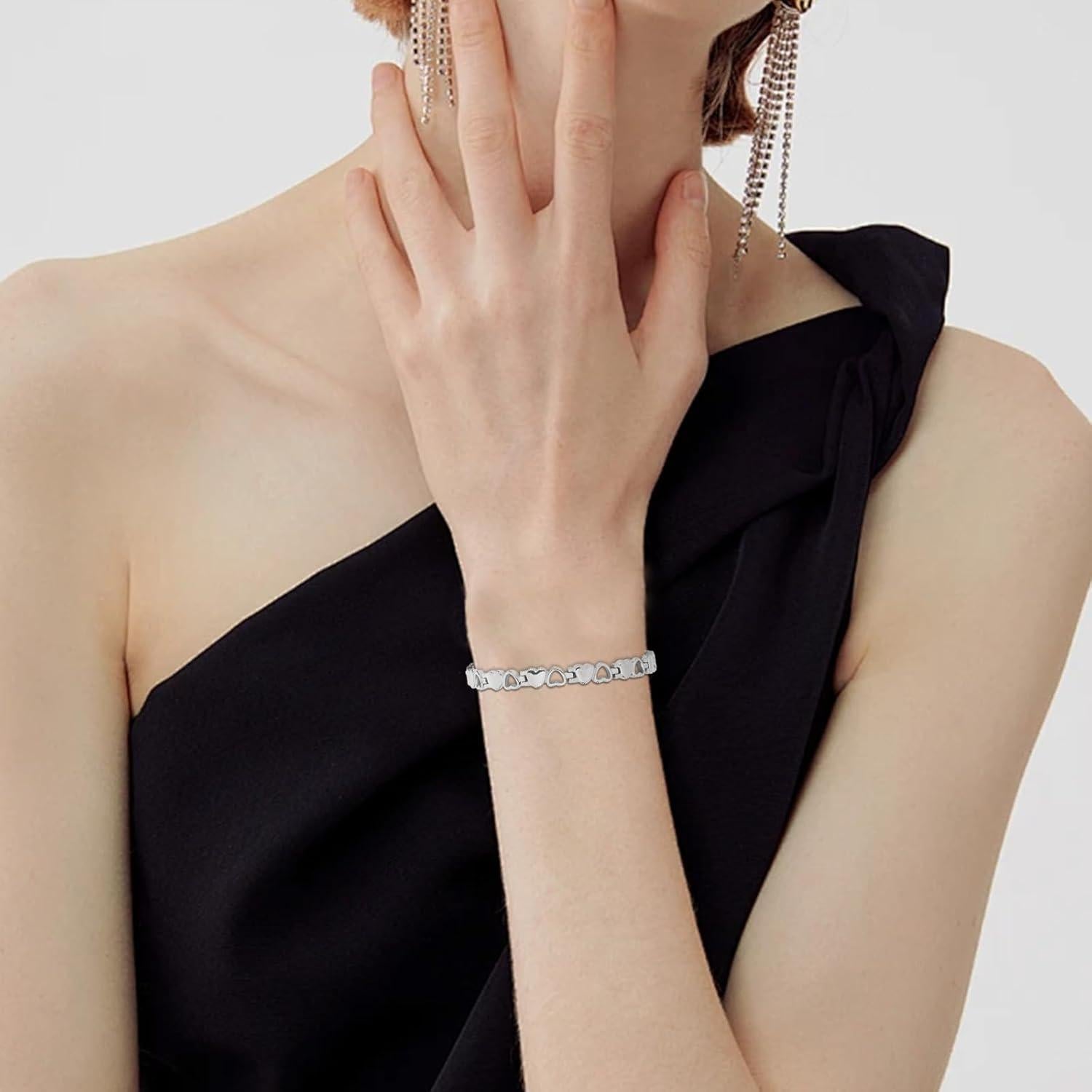 Pulsera Magnética BioMag de Acero de Titanio para Mujeres