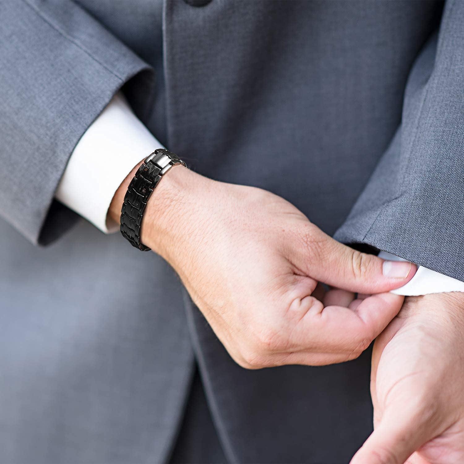 Pulsera Magnética de Cobre Negro Mate RainSo 22.5 cm Ajustable