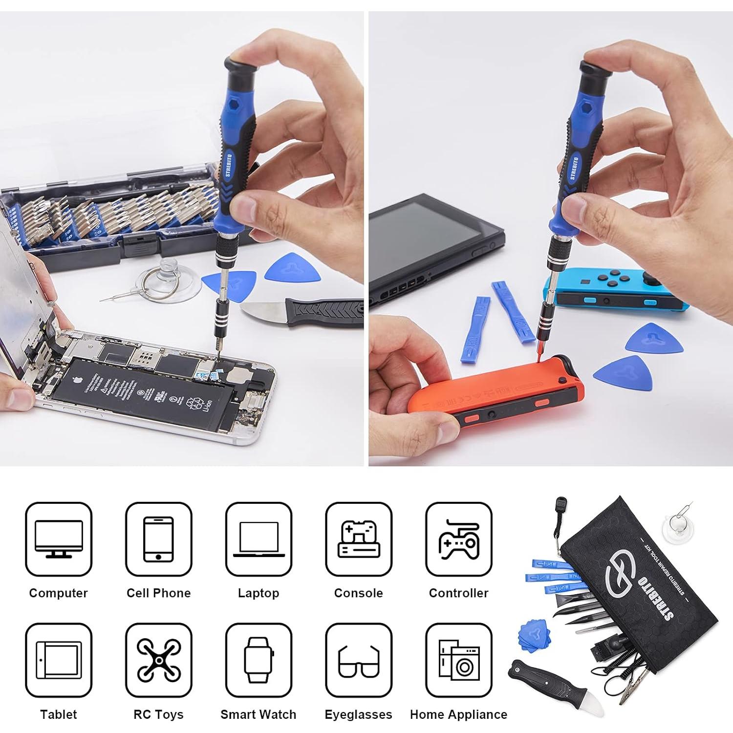 STREBITO Kit de Destornilladores 79 en 1 con 58 Puntas