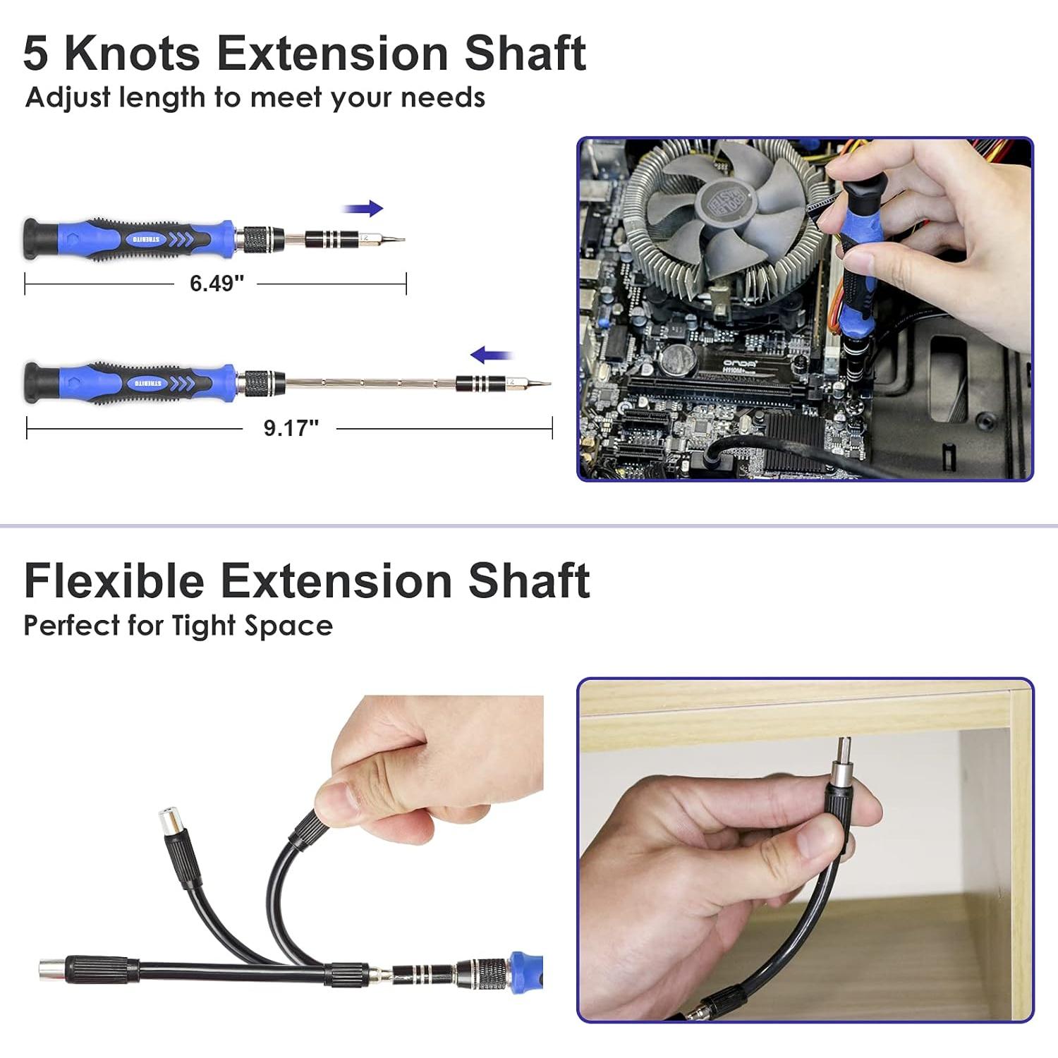 STREBITO Kit de Destornilladores 79 en 1 con 58 Puntas