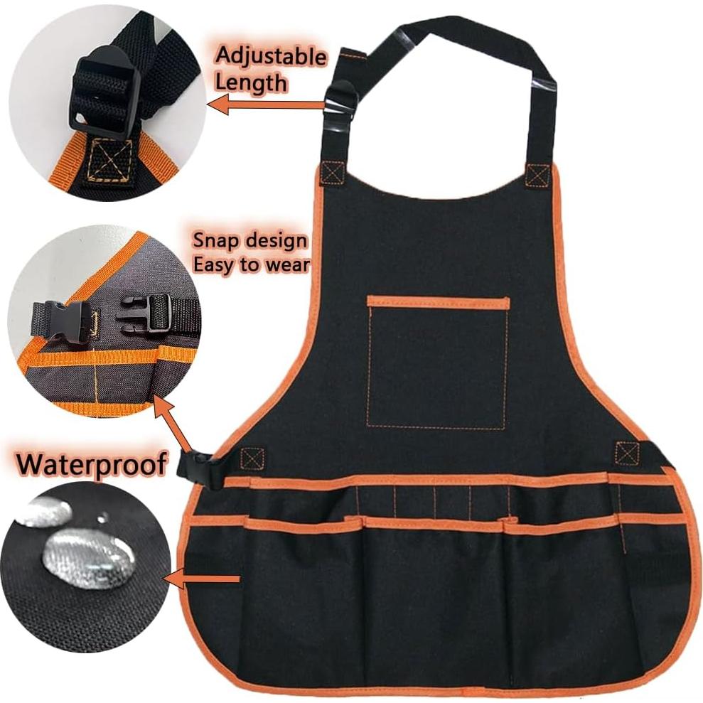 Conjunto de Delantal y Pulsera Magnética CACUINA - 16 Bolsillos