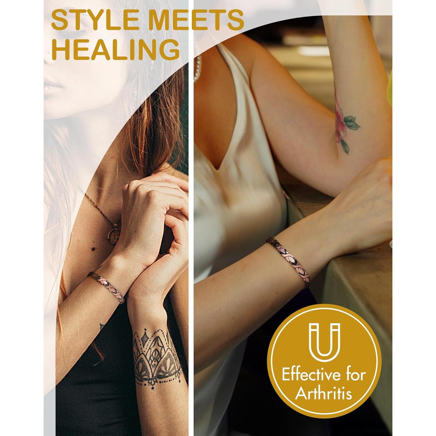 Pulsera Magnética de Cobre Feraco 99.99% Pura para Mujeres