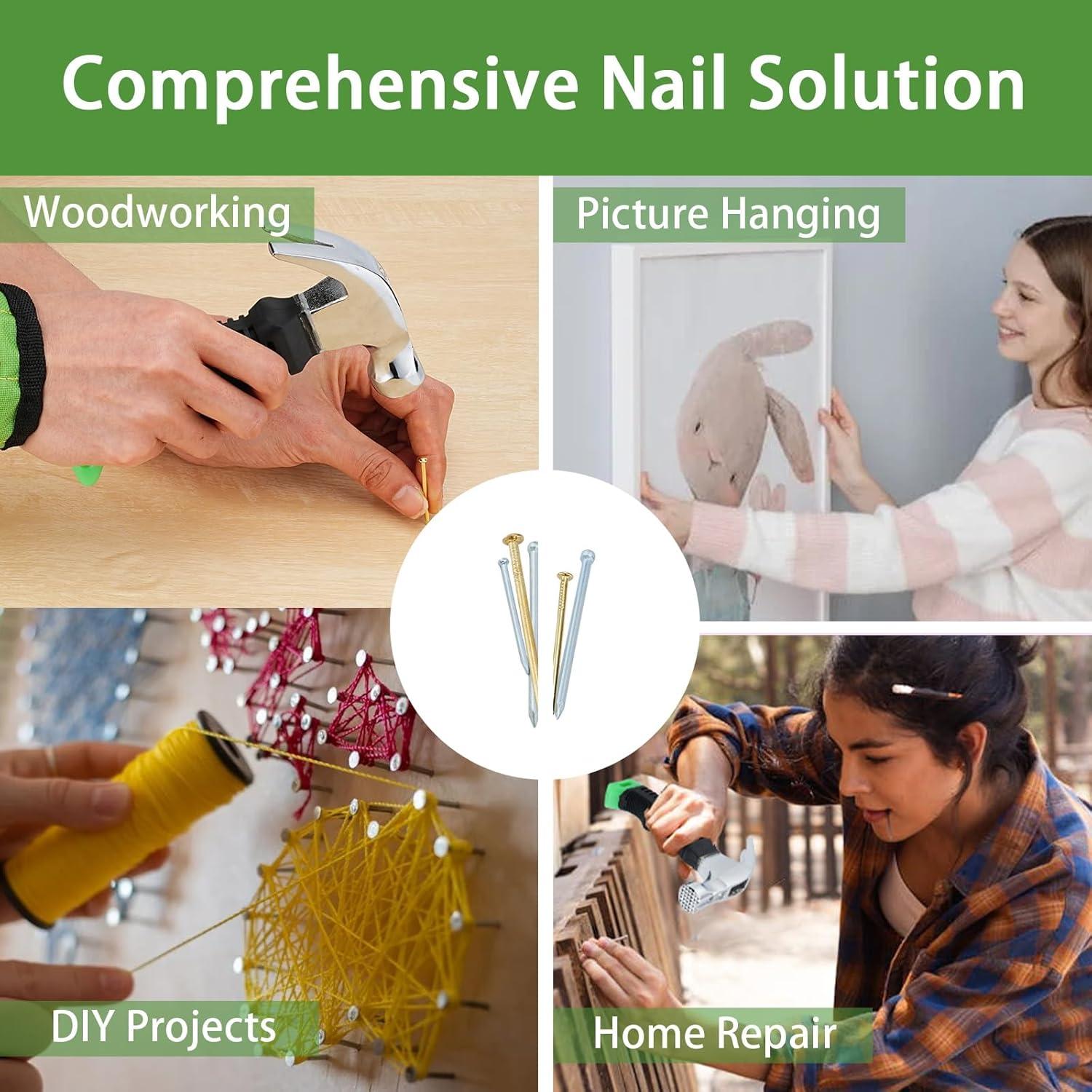 Kit de Clavos TOYIEW 1002 Piezas con Martillo y Muñequera